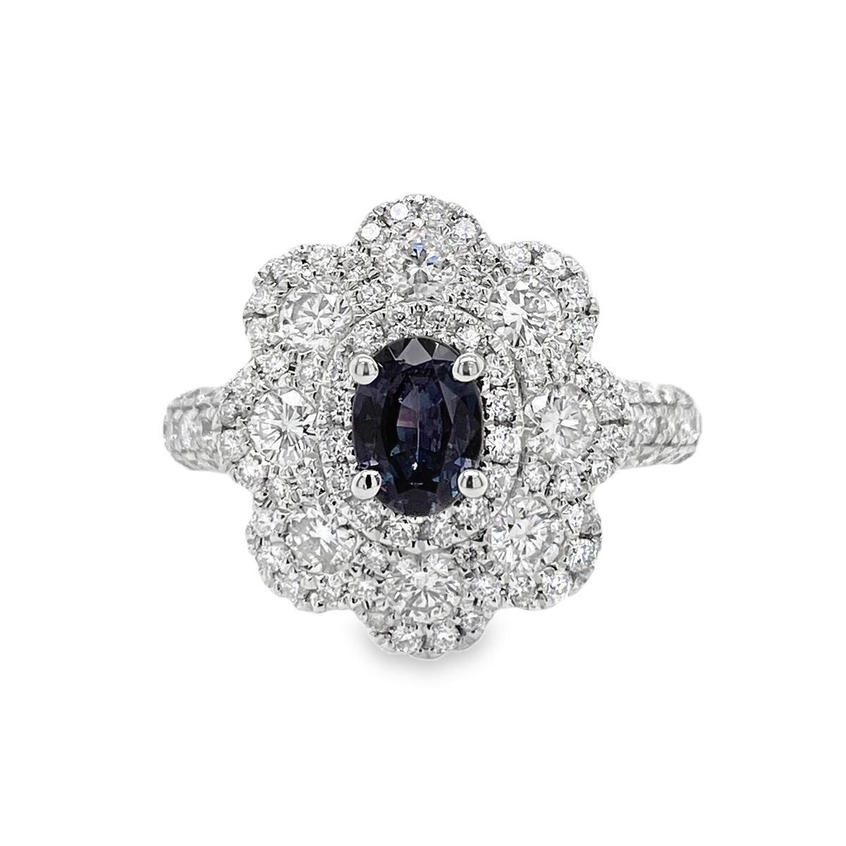 0.53ct Oval Brazil Alexandrite & Diamond Ring