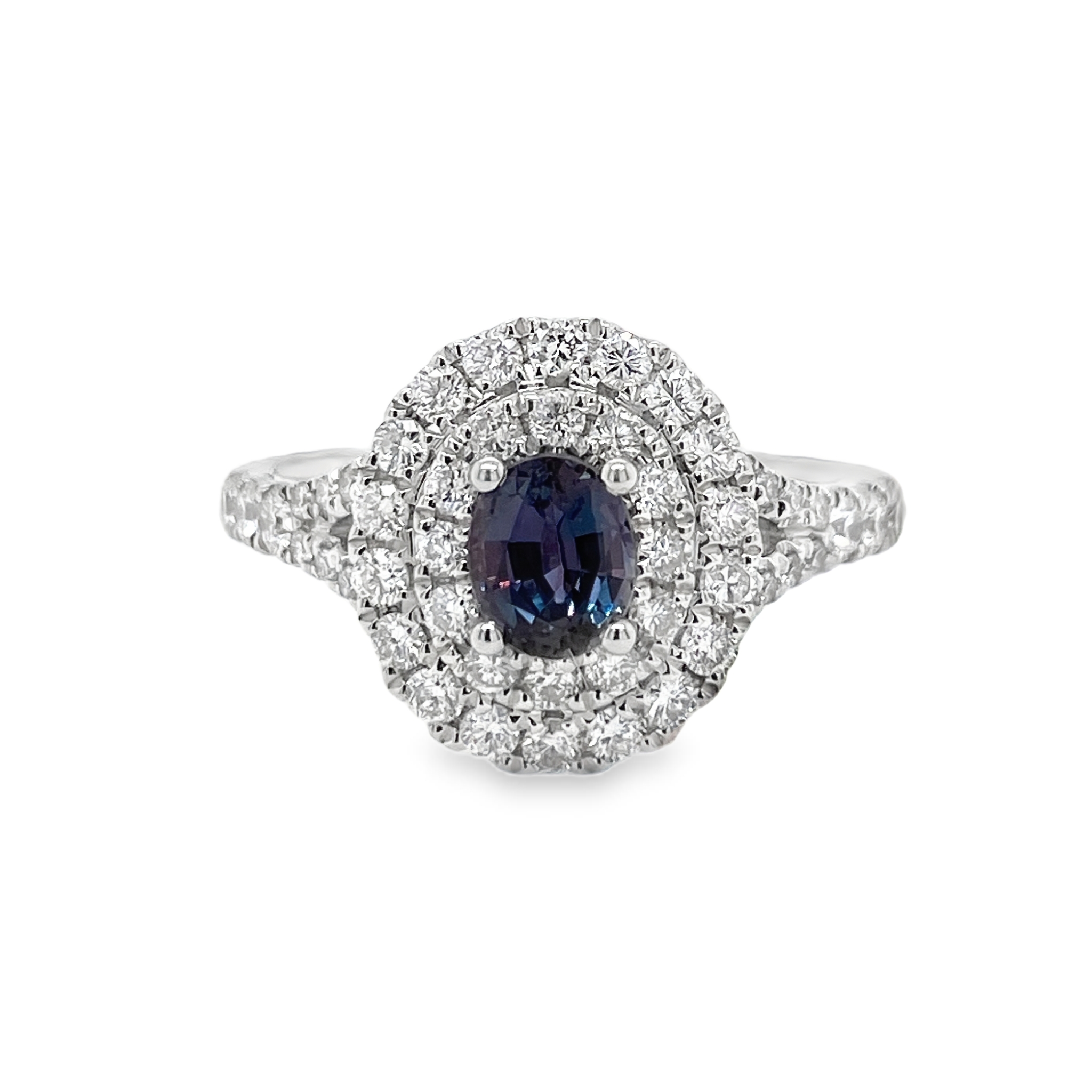 1.00ct Oval Brazil Alexandrite & Diamond Platinum Pendant