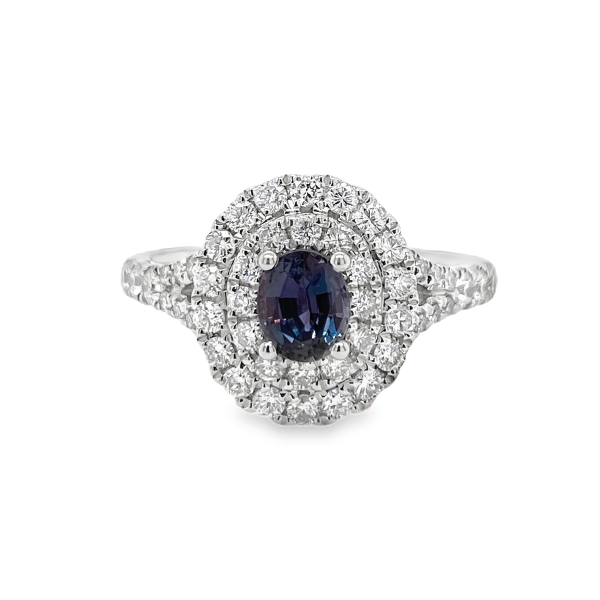 1.00ct Oval Brazil Alexandrite & Diamond Platinum Pendant