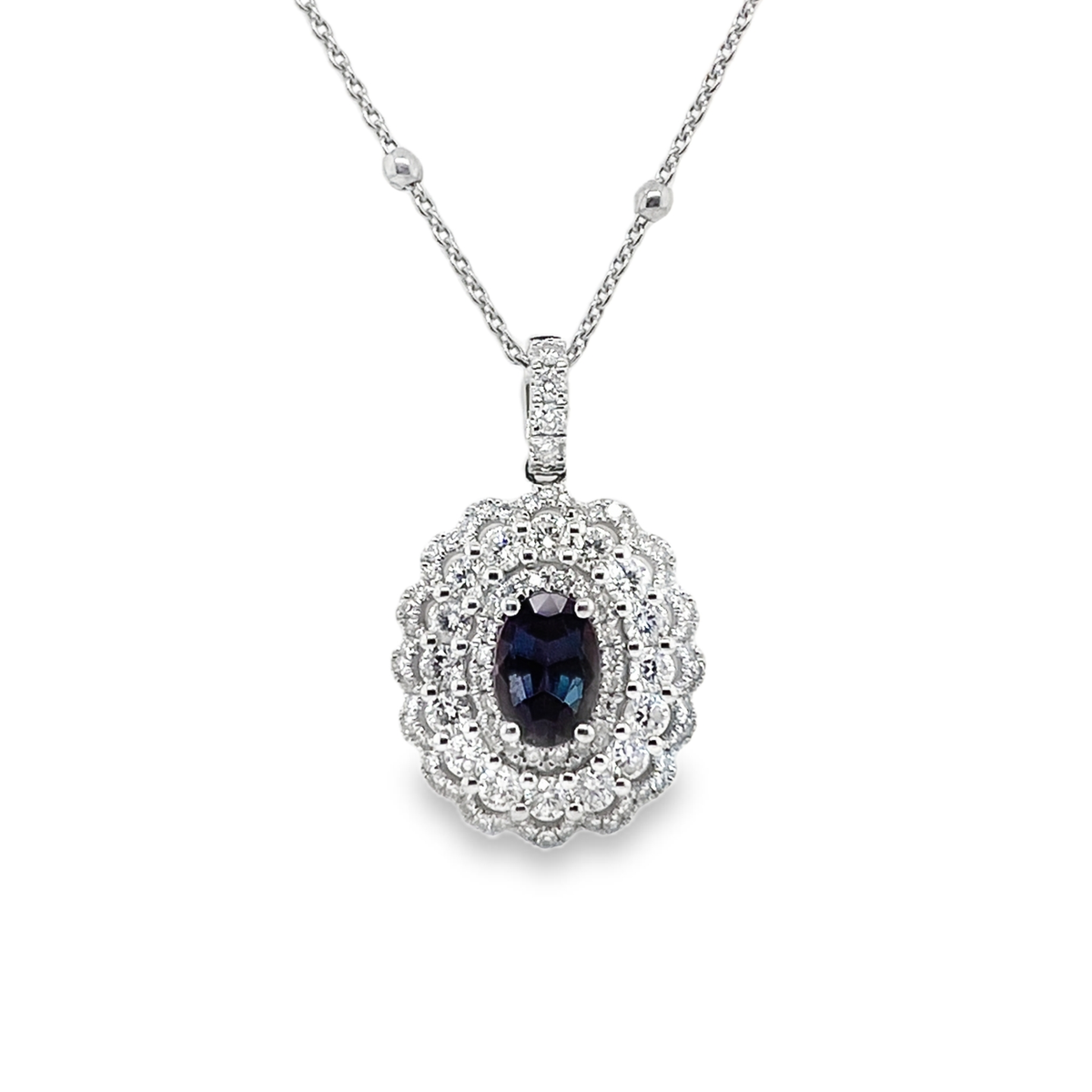 0.91ct Oval Brazil Alexandrite & Diamond Pendant