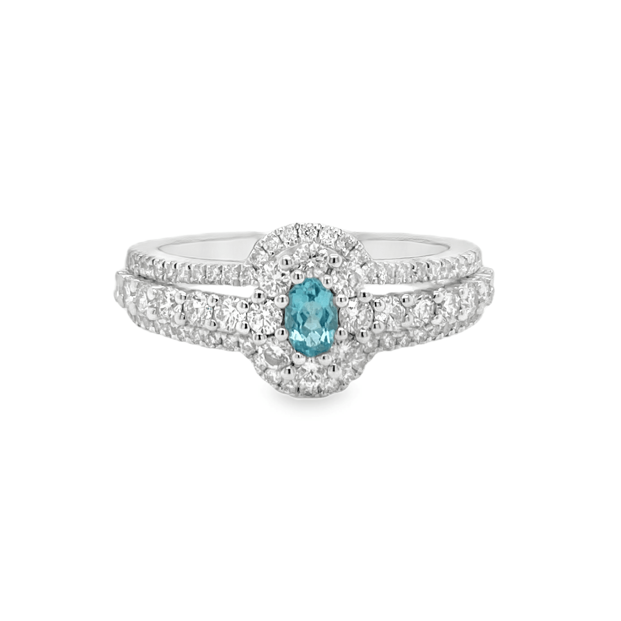 0.14ct Oval Paraiba Tourmaline & Diamond Ring - Candid Japan