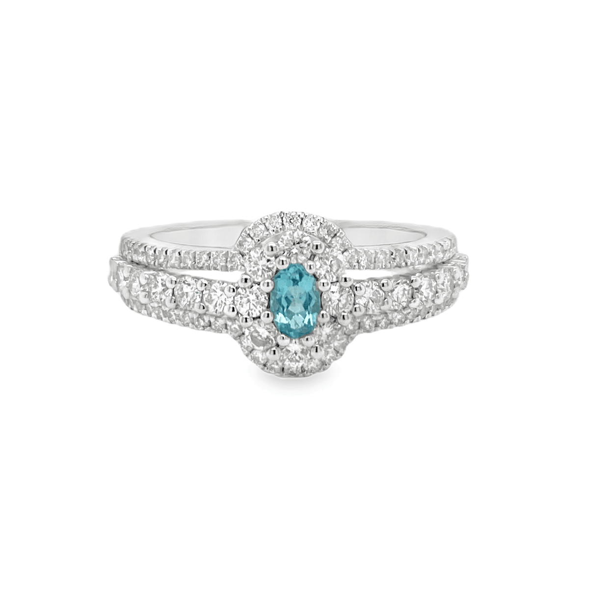 0.14ct Oval Paraiba Tourmaline & Diamond Ring - Candid Japan