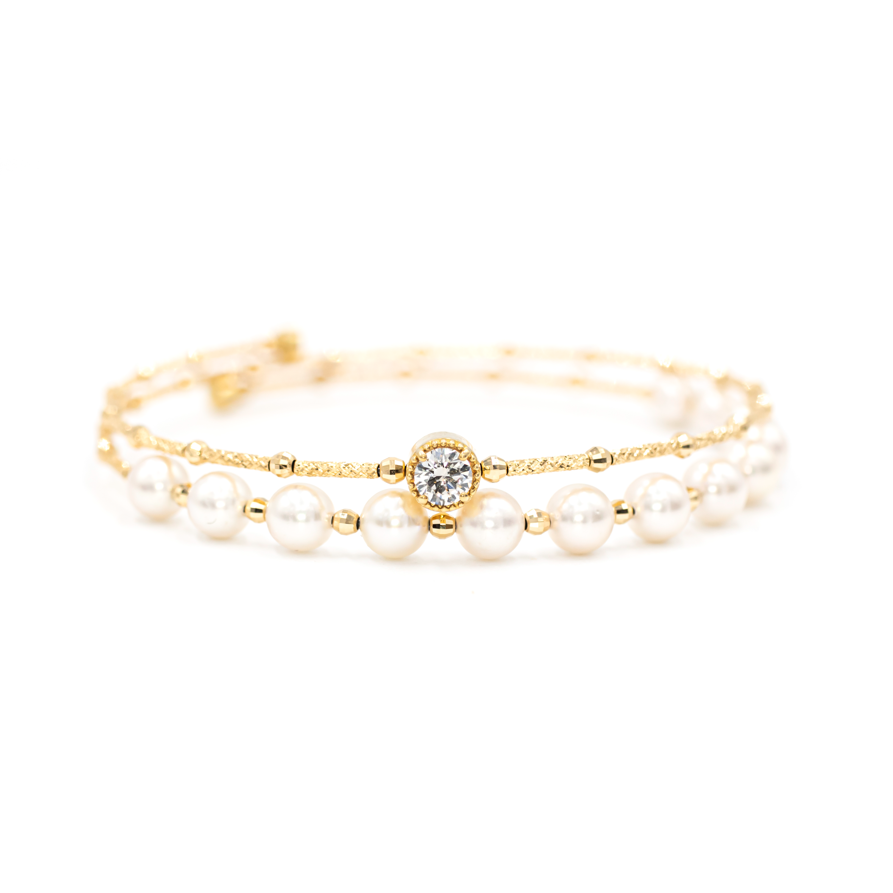 Akoya Pearls & Diamond Flexible Bracelet