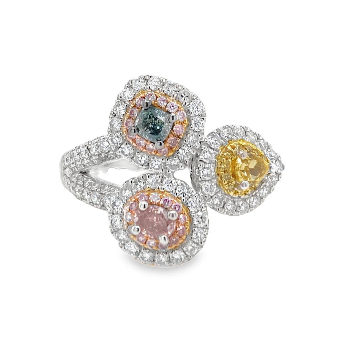 Triple Fancy Color Diamond Ring