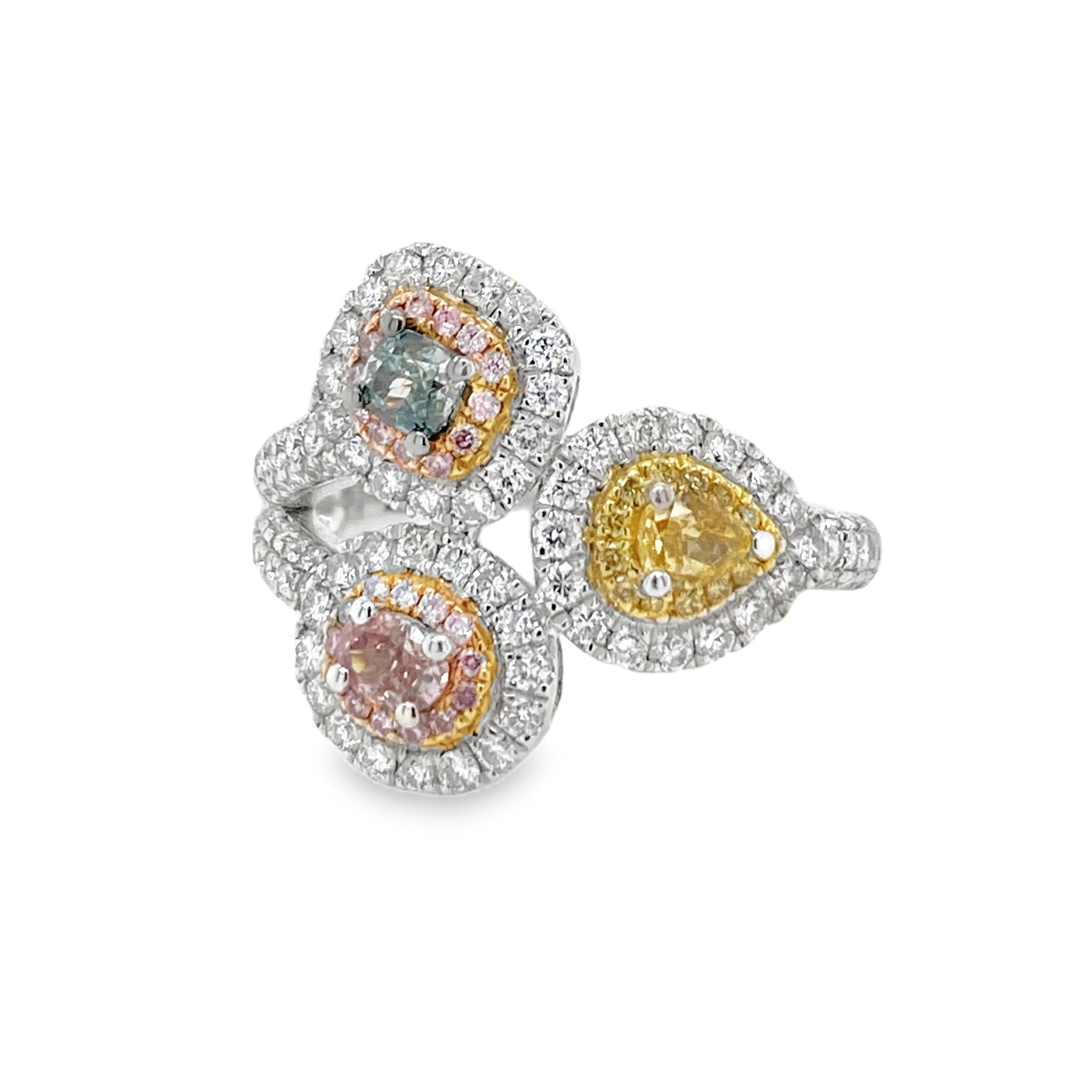 Triple Fancy Color Diamond Ring
