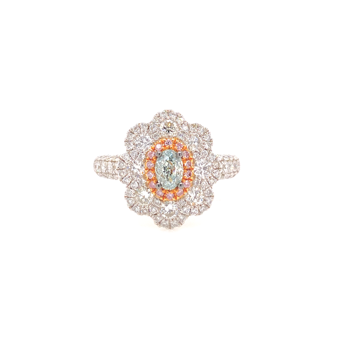 Fancy Light Slightly Green Diamond Ring