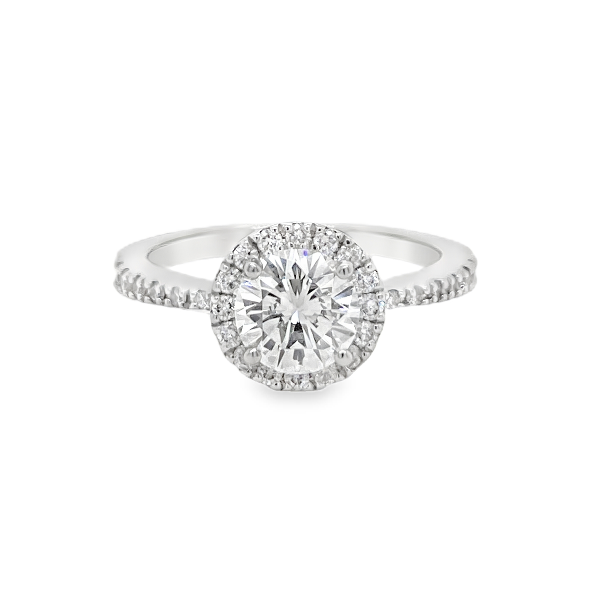 1ct Round Brilliant Diamond Halo Ring