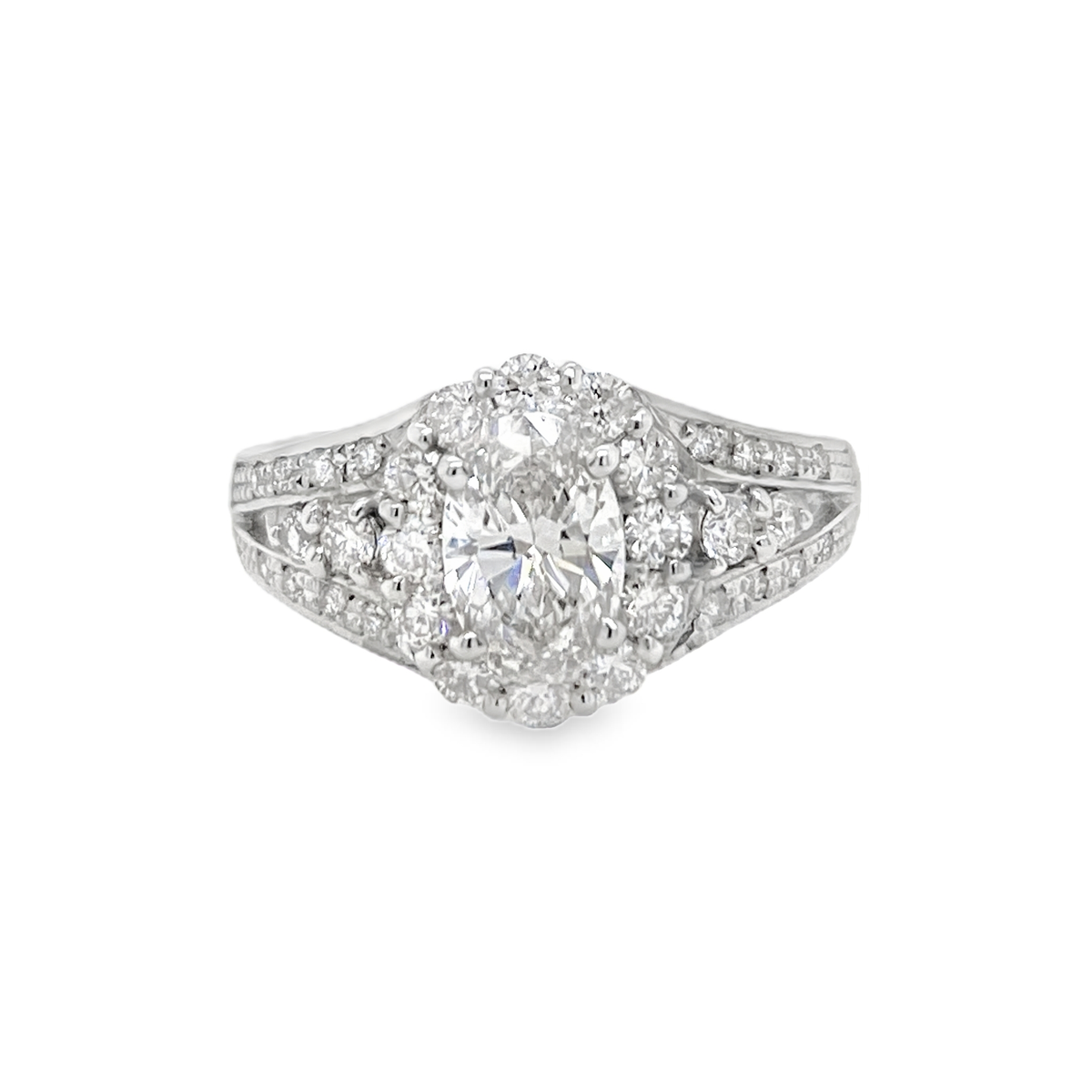 0.83ct Oval Diamond Halo Ring
