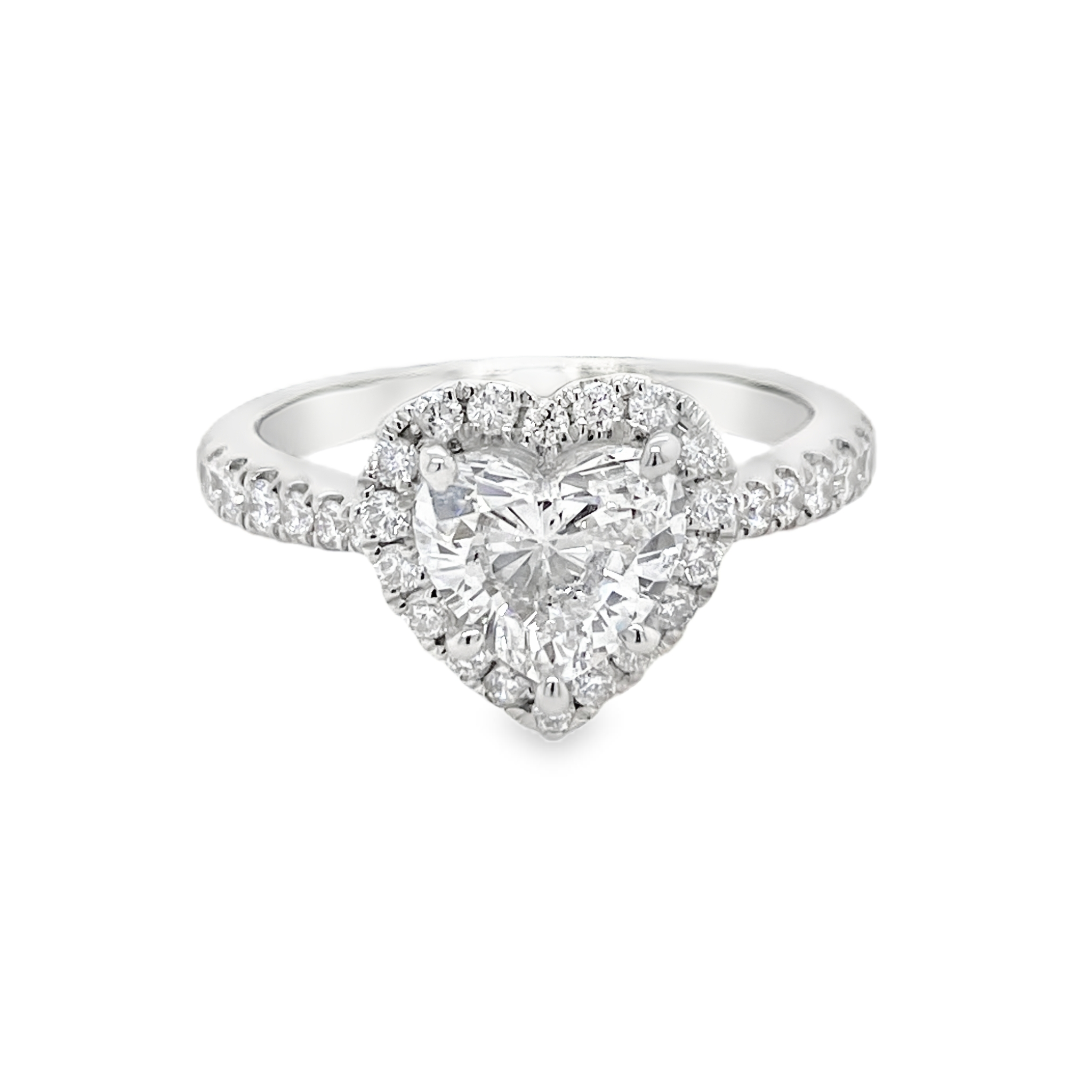 1.14ct Heart-Shaped Diamond Halo Ring
