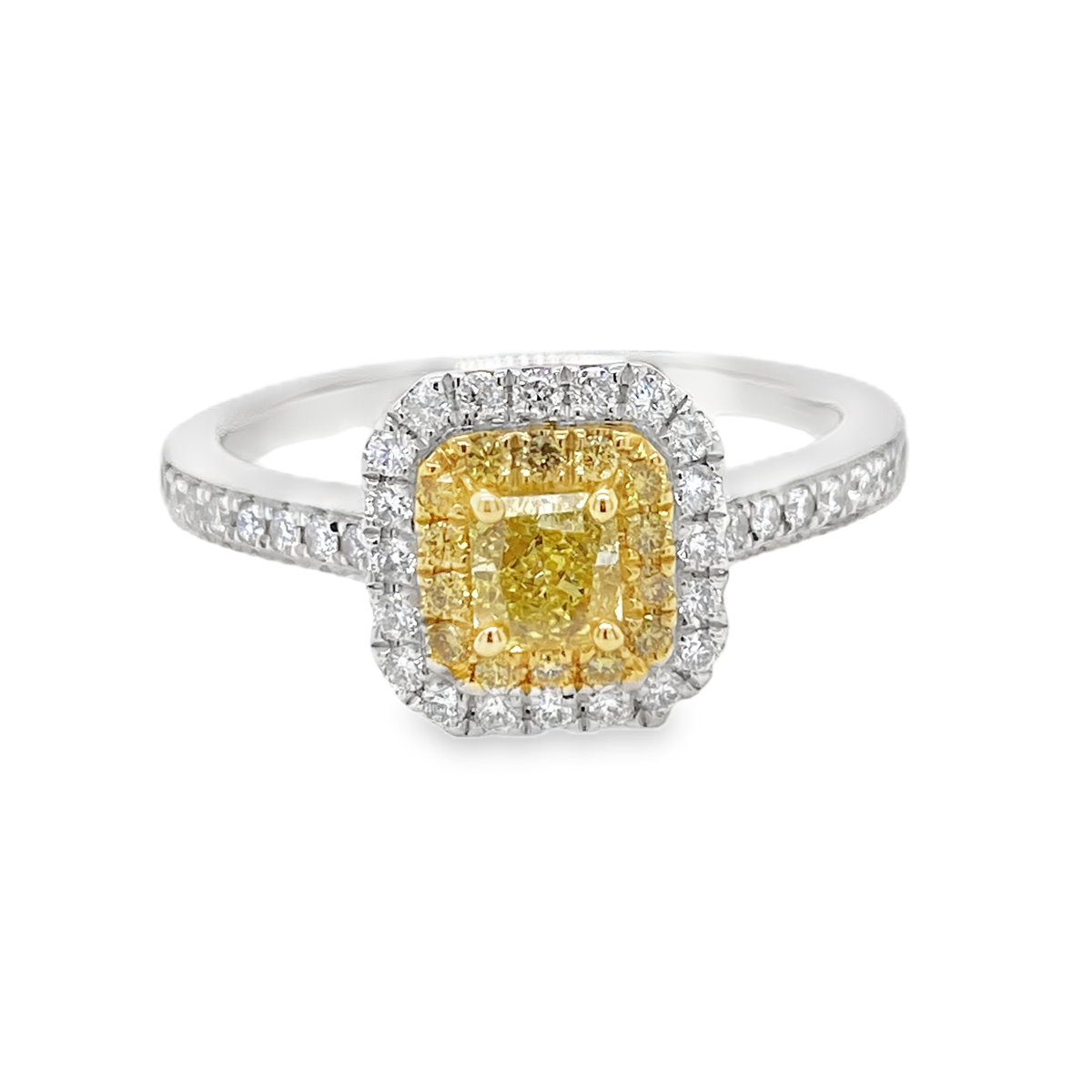 Fancy Intense Yellow Radiant Diamond Ring