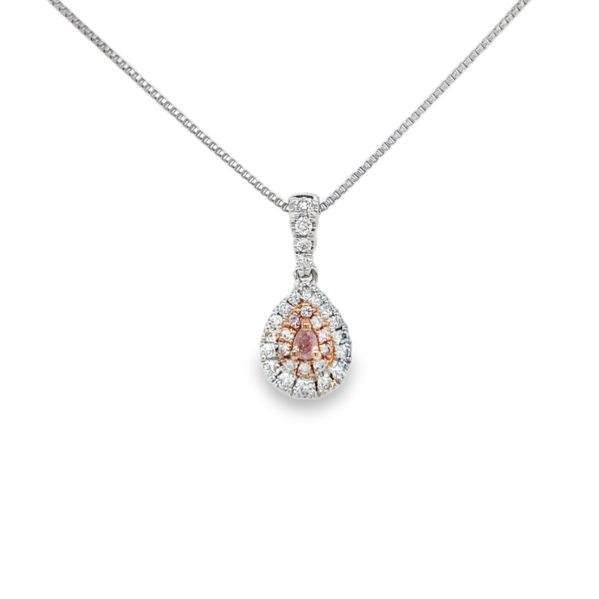 Fancy Light Pink Pear Diamond Pendant