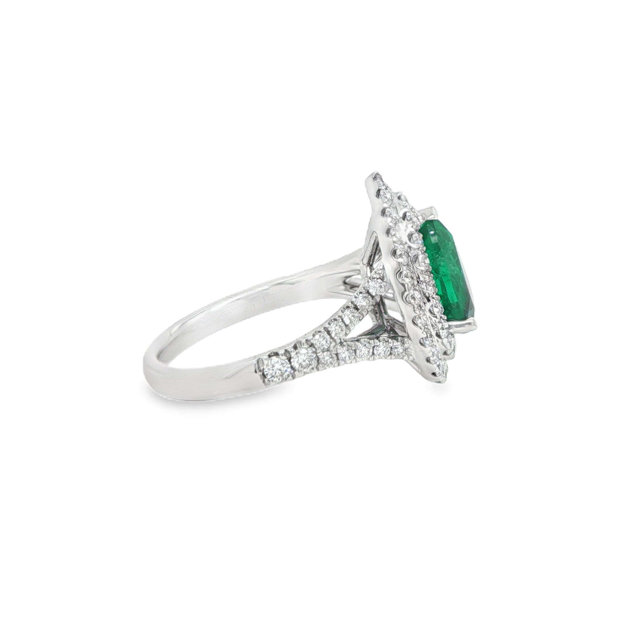 1.75ct Muzo Colombian Pear-Shaped Emerald & Diamond Ring