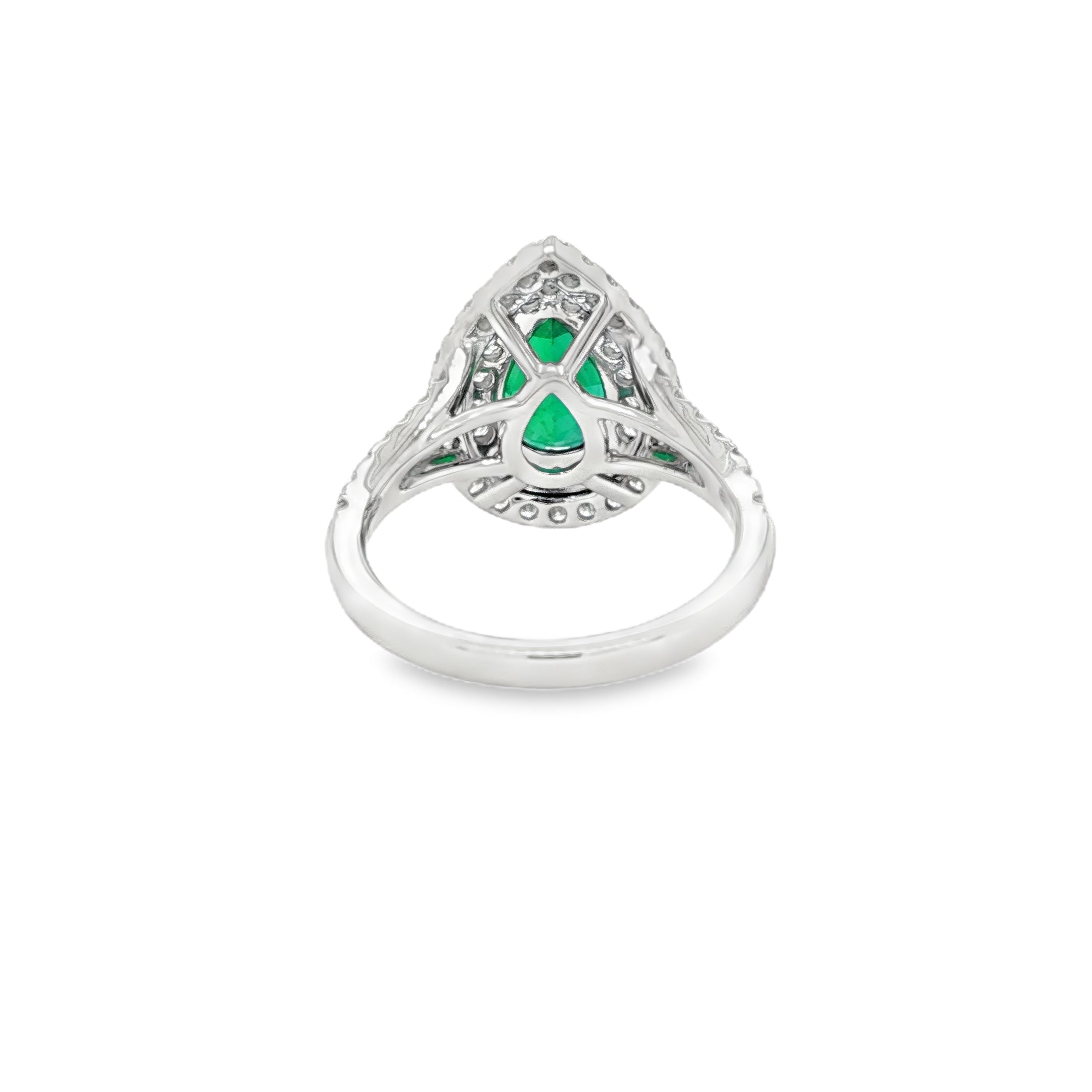 1.75ct Muzo Colombian Pear-Shaped Emerald & Diamond Ring