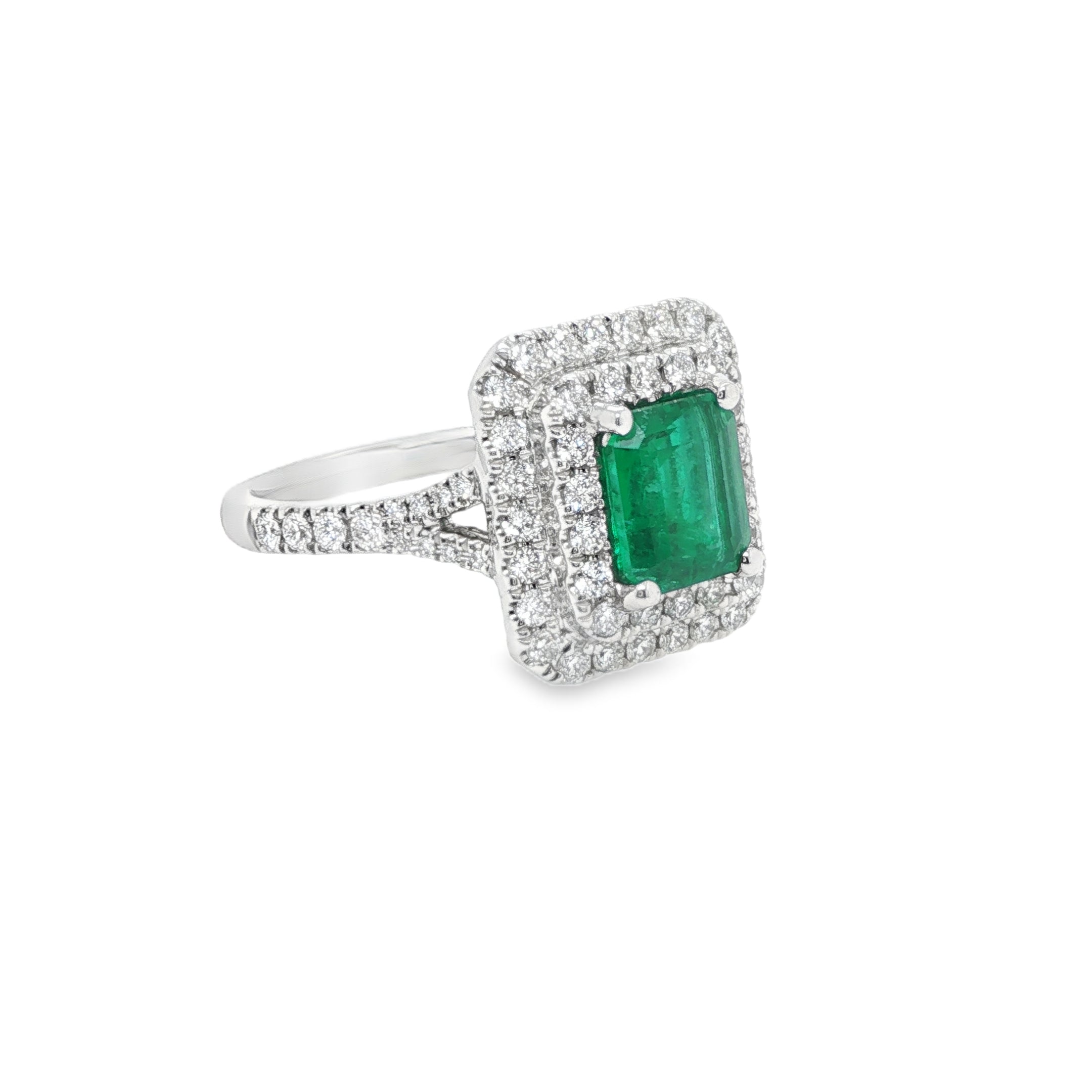 1.34ct Octagonal Muzo Colombian Emerald Ring