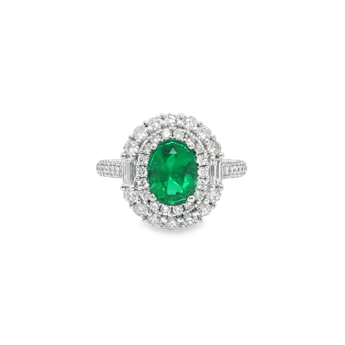 1.30ct Oval Muzo Colombian Emerald Ring