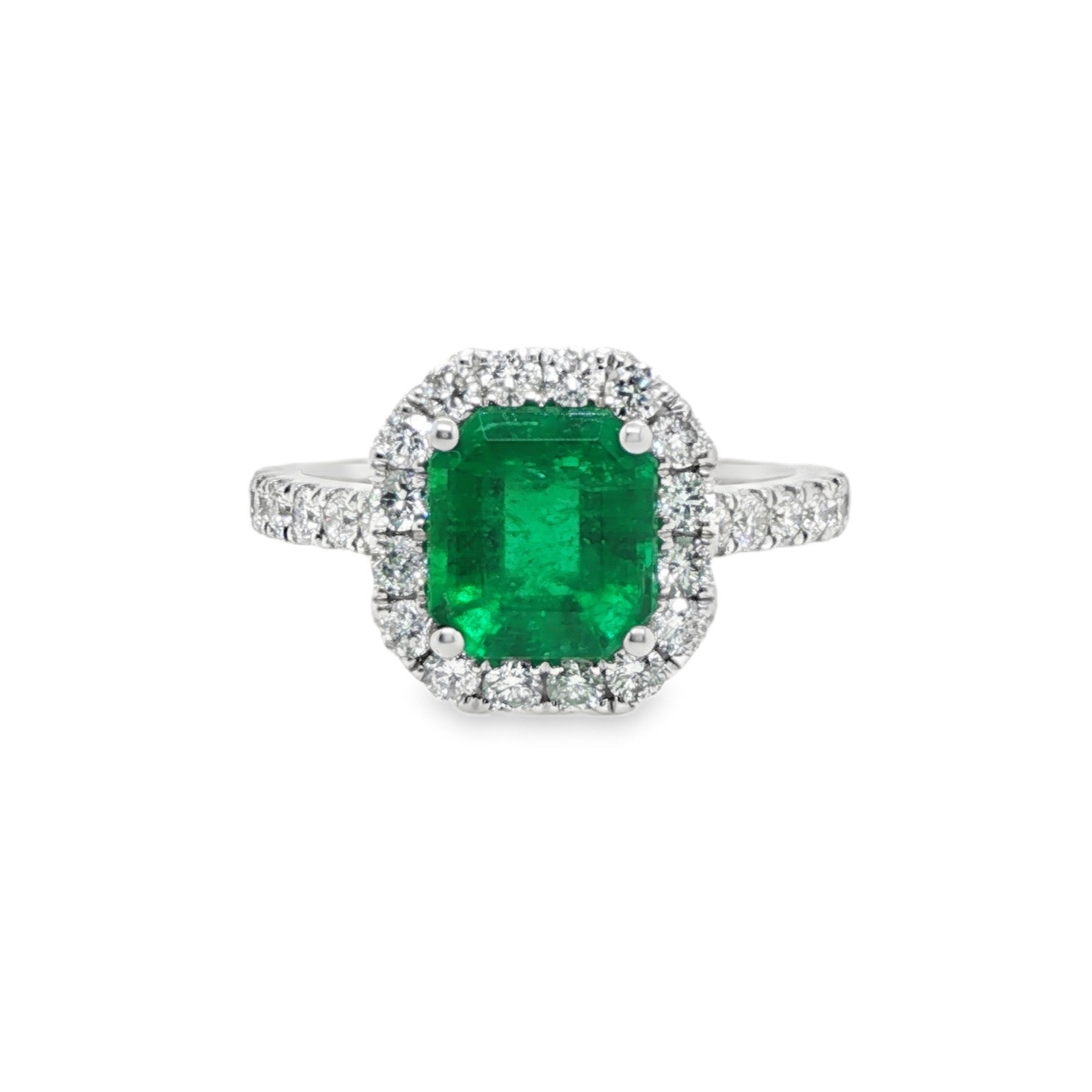 1.76ct Octagonal Colombian Emerald Ring