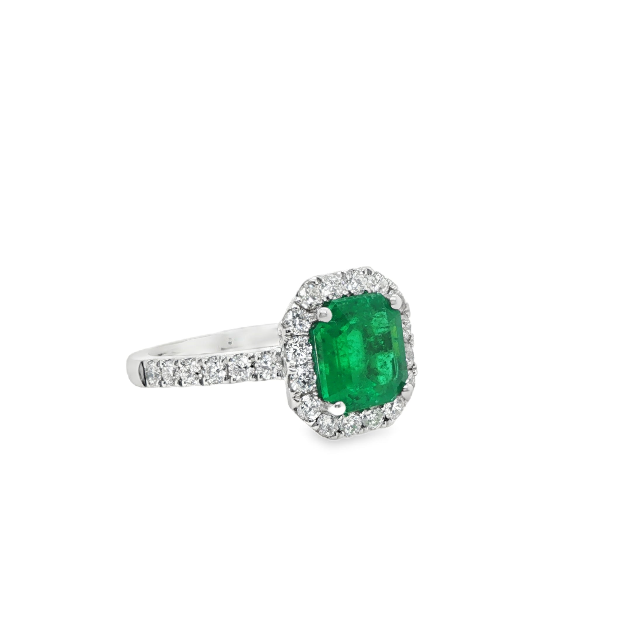 1.76ct Octagonal Colombian Emerald Ring