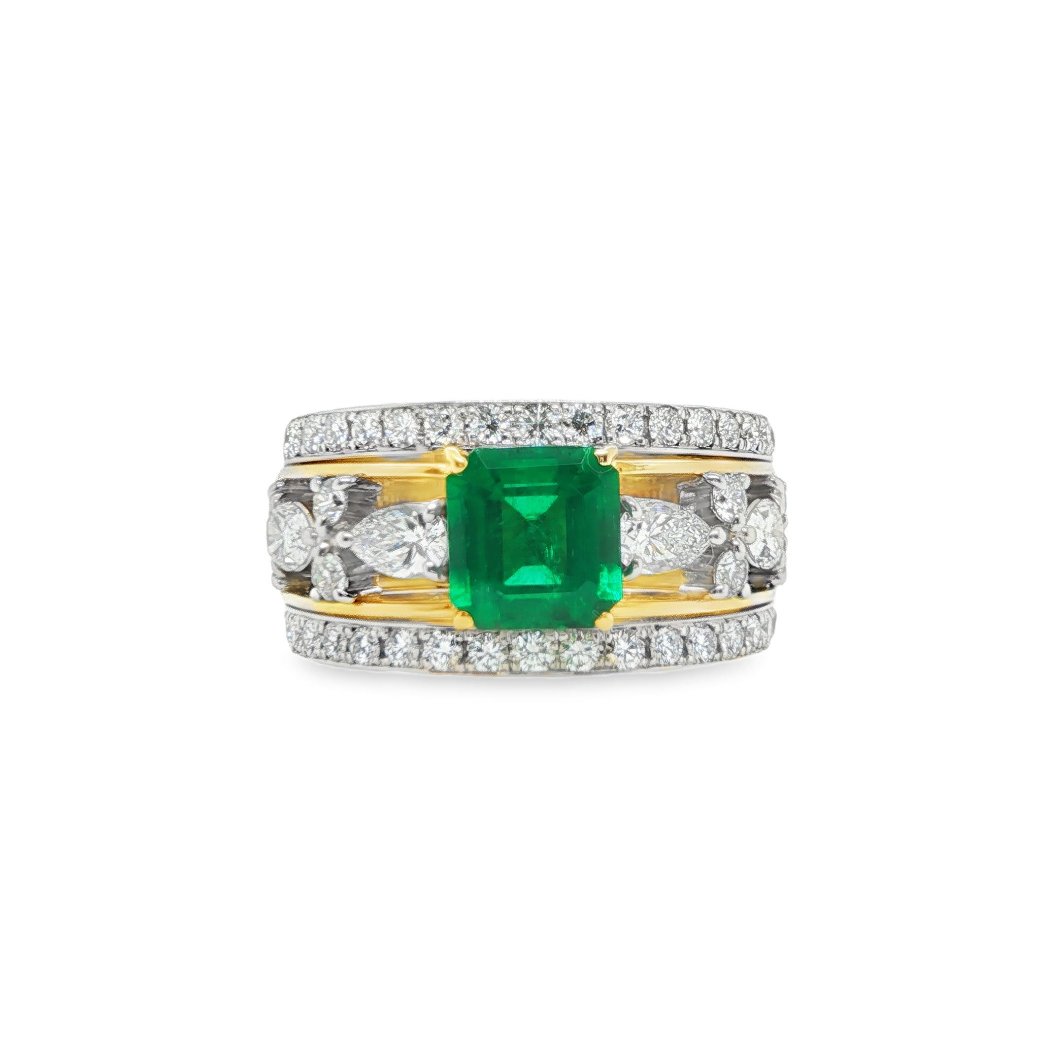 1.26ct Colombian Emerald & Diamond Ring