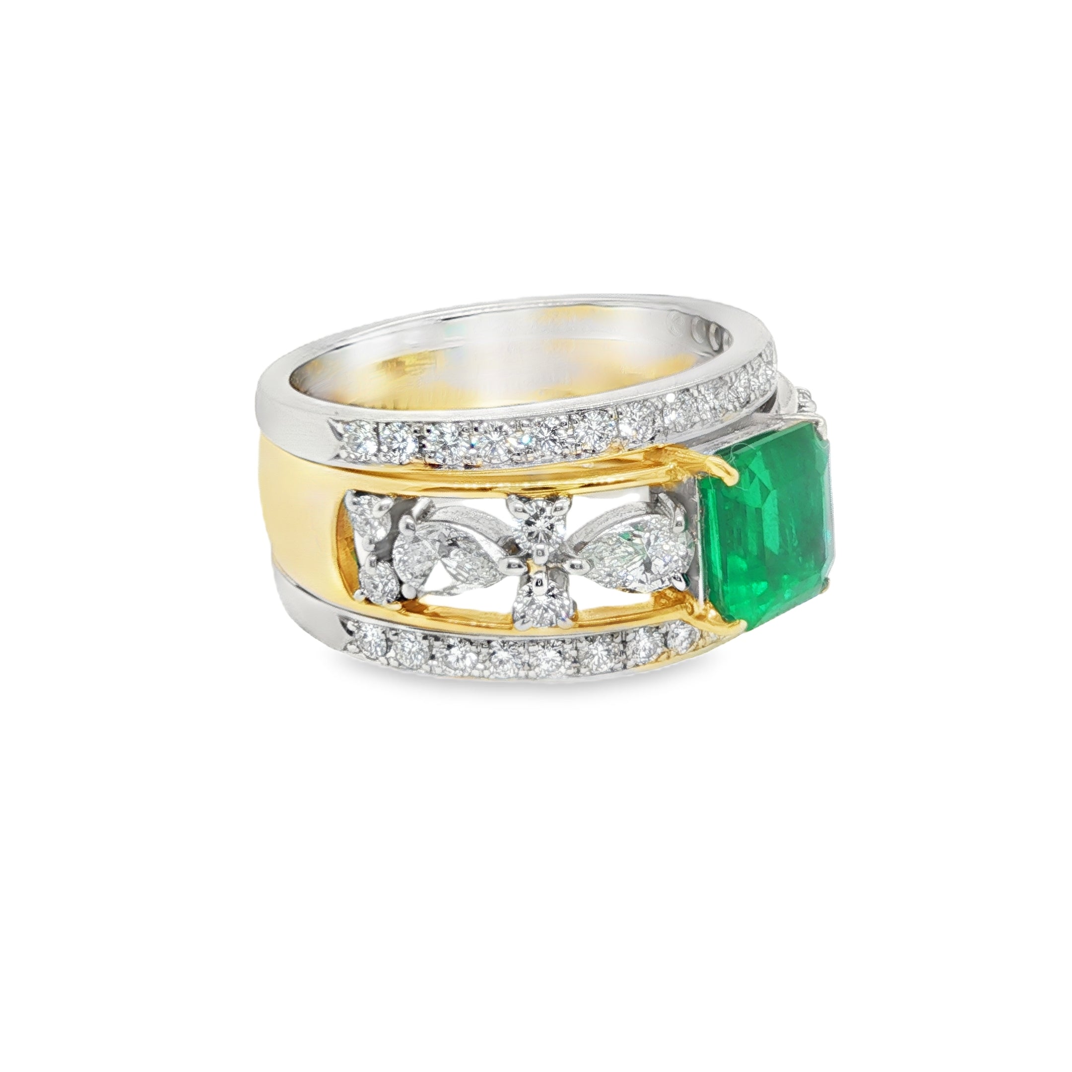 1.26ct Colombian Emerald & Diamond Ring