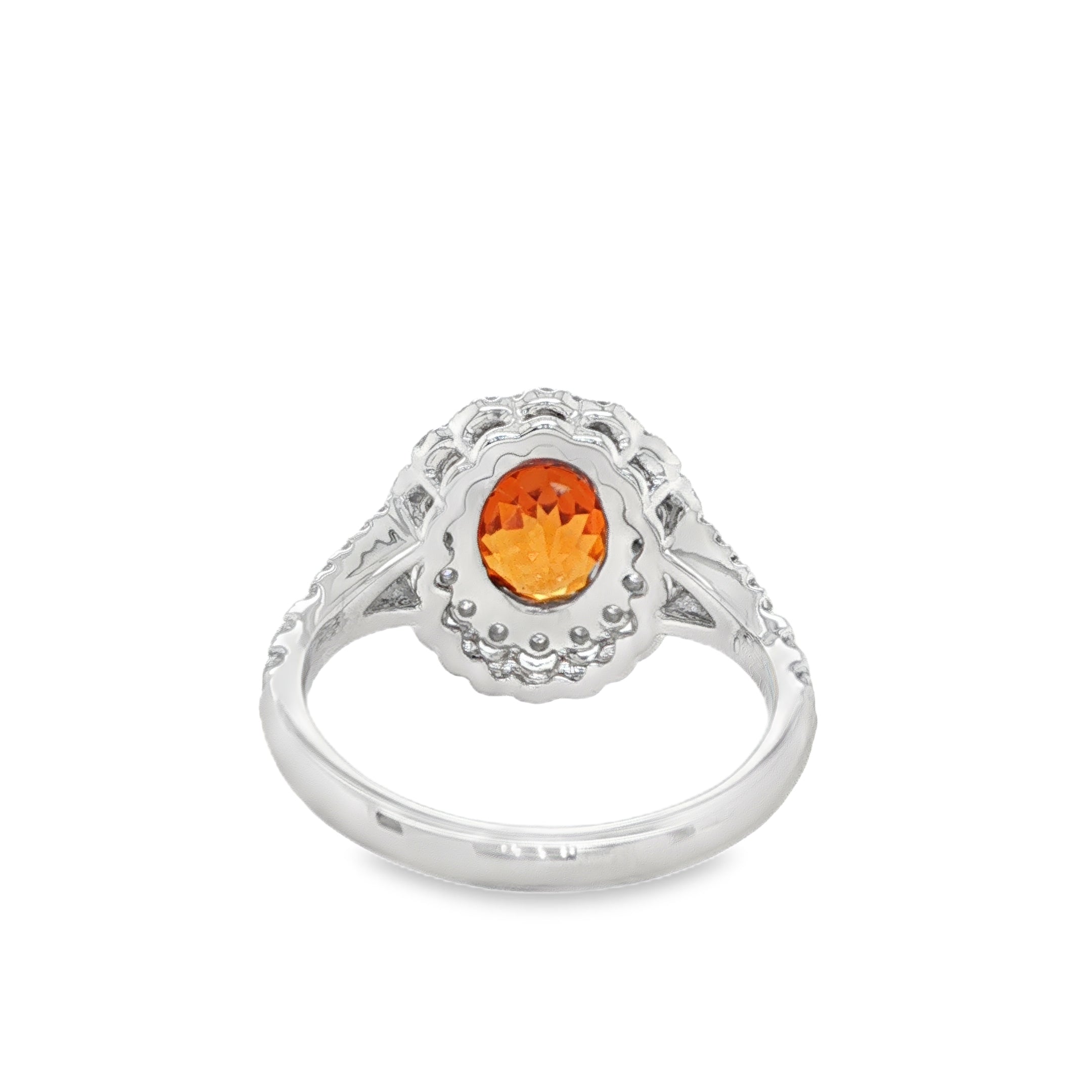 2.5ct Oval Mandarin Spessartite Diamond Ring