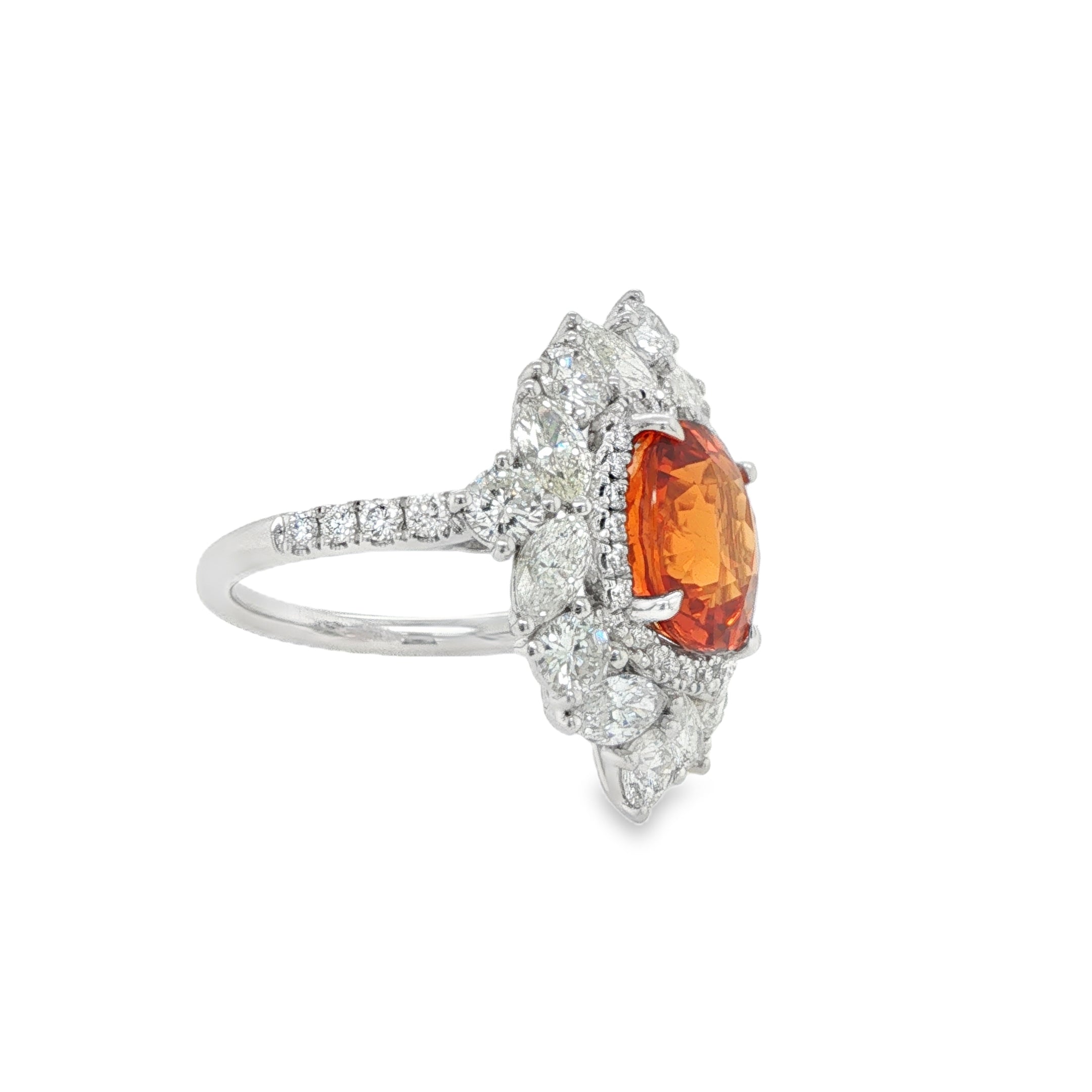 5ct Oval Spessartite Diamond Ring