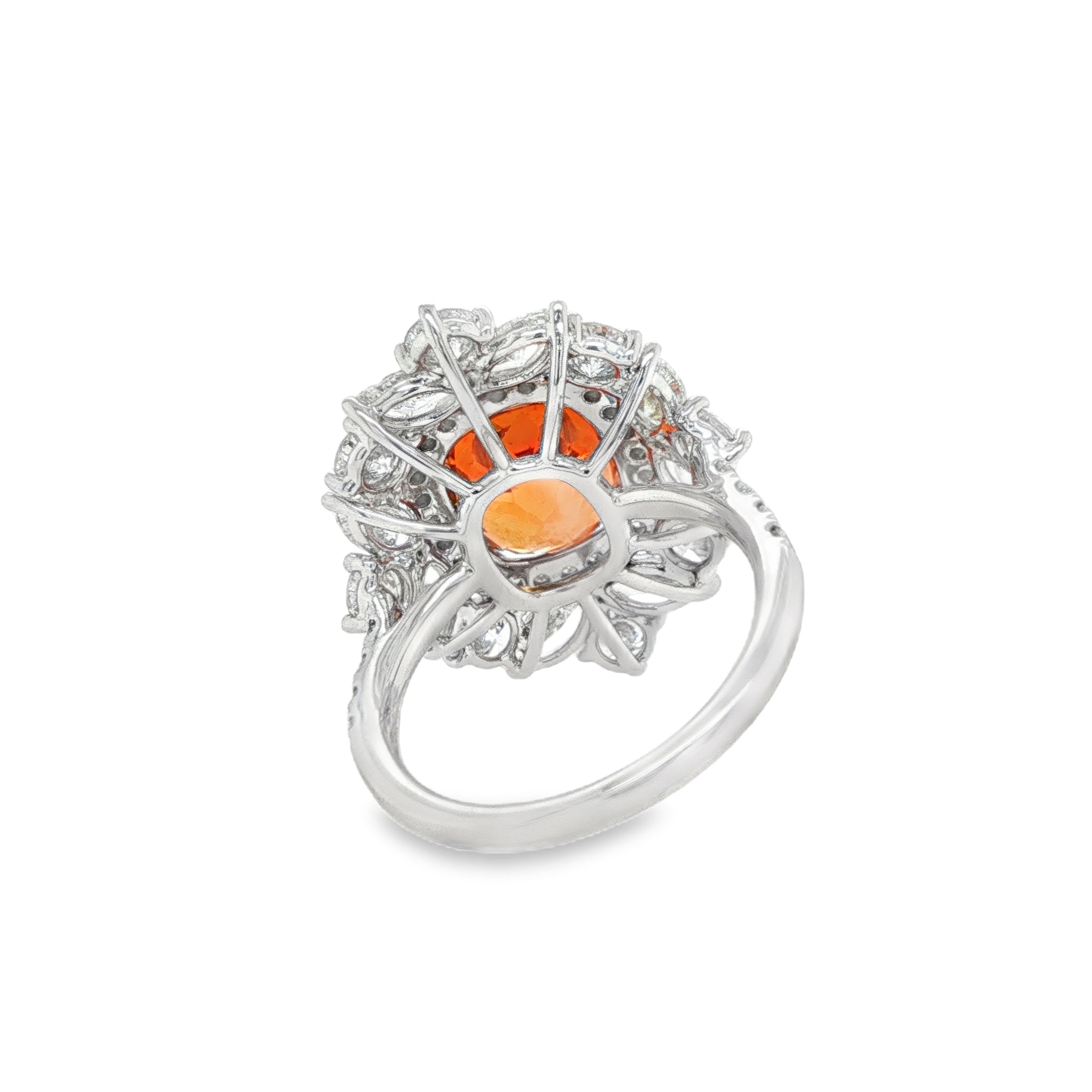 5ct Oval Spessartite Diamond Ring