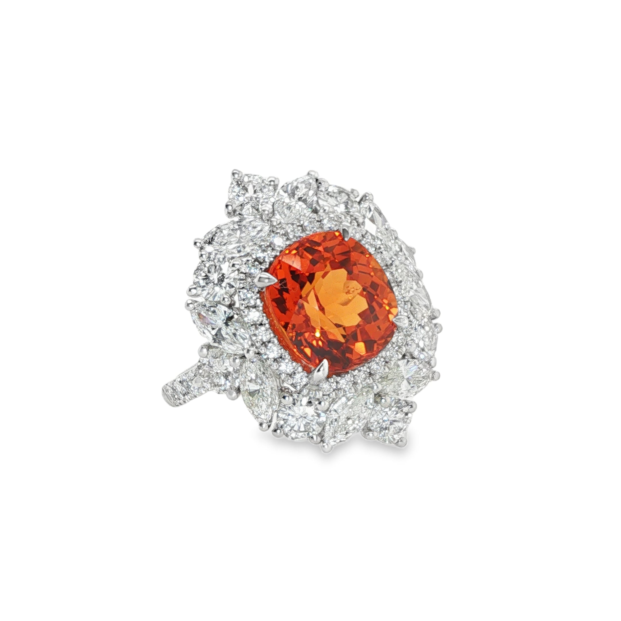 5ct Oval Spessartite Diamond Ring