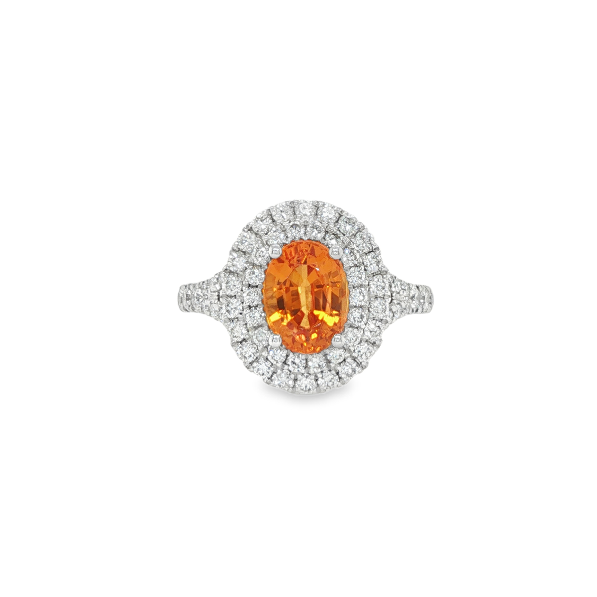 1.97ct Oval Spessartite Diamond Ring