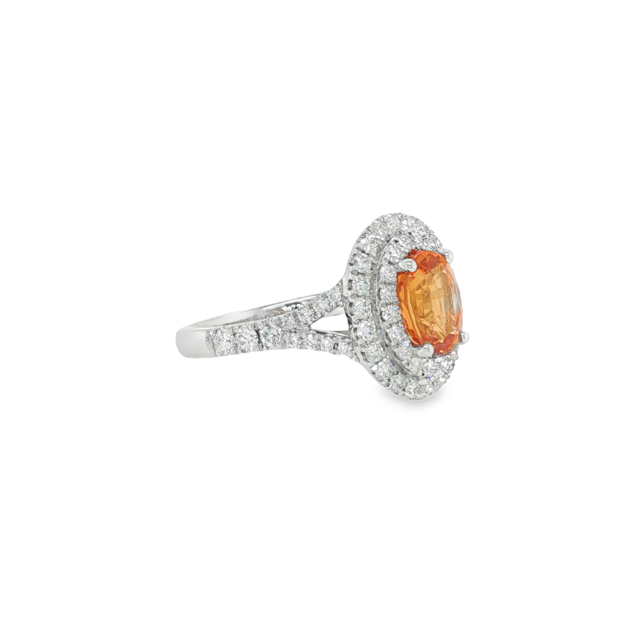 1.97ct Oval Spessartite Diamond Ring