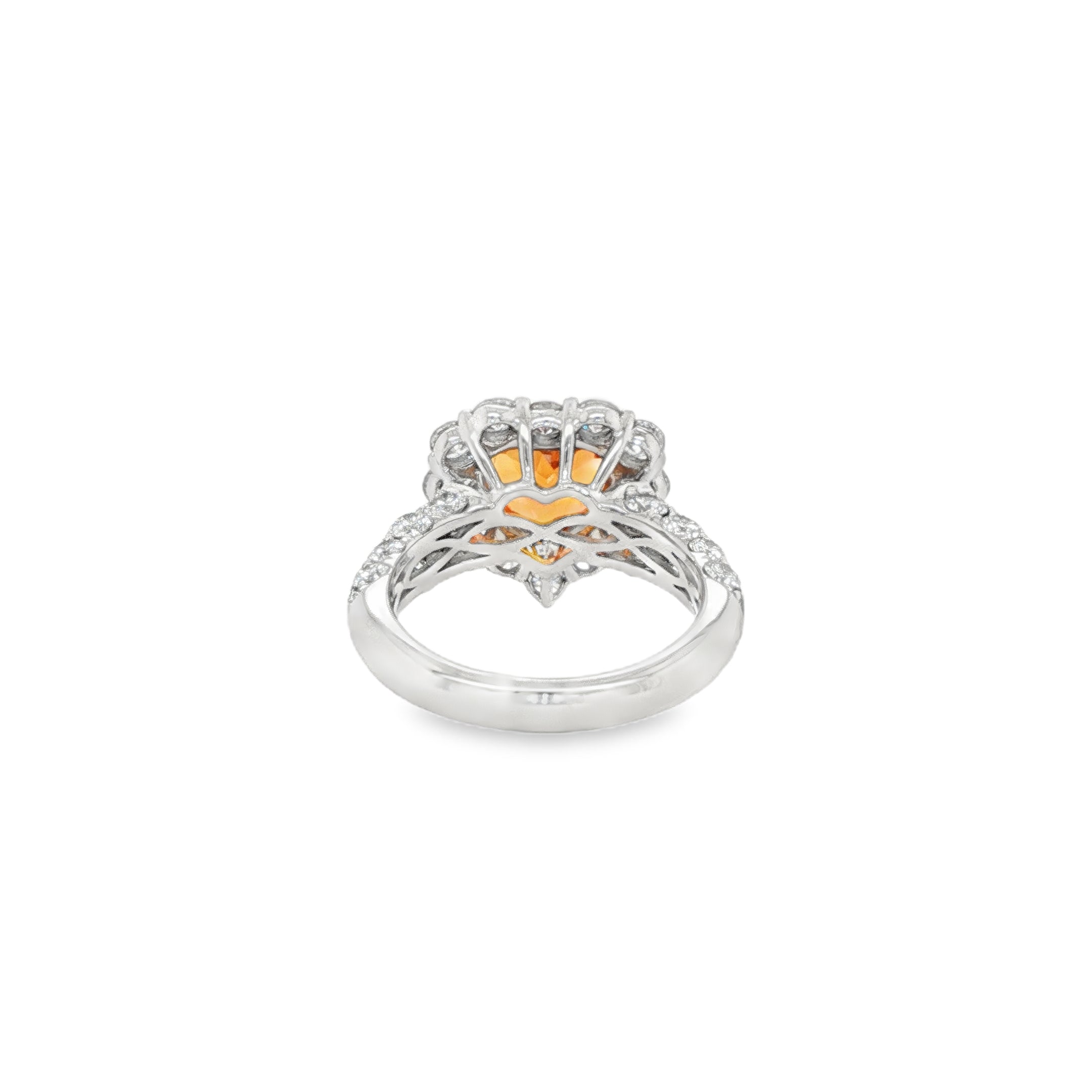 3ct Heart Shaped Spessartite Diamond Ring