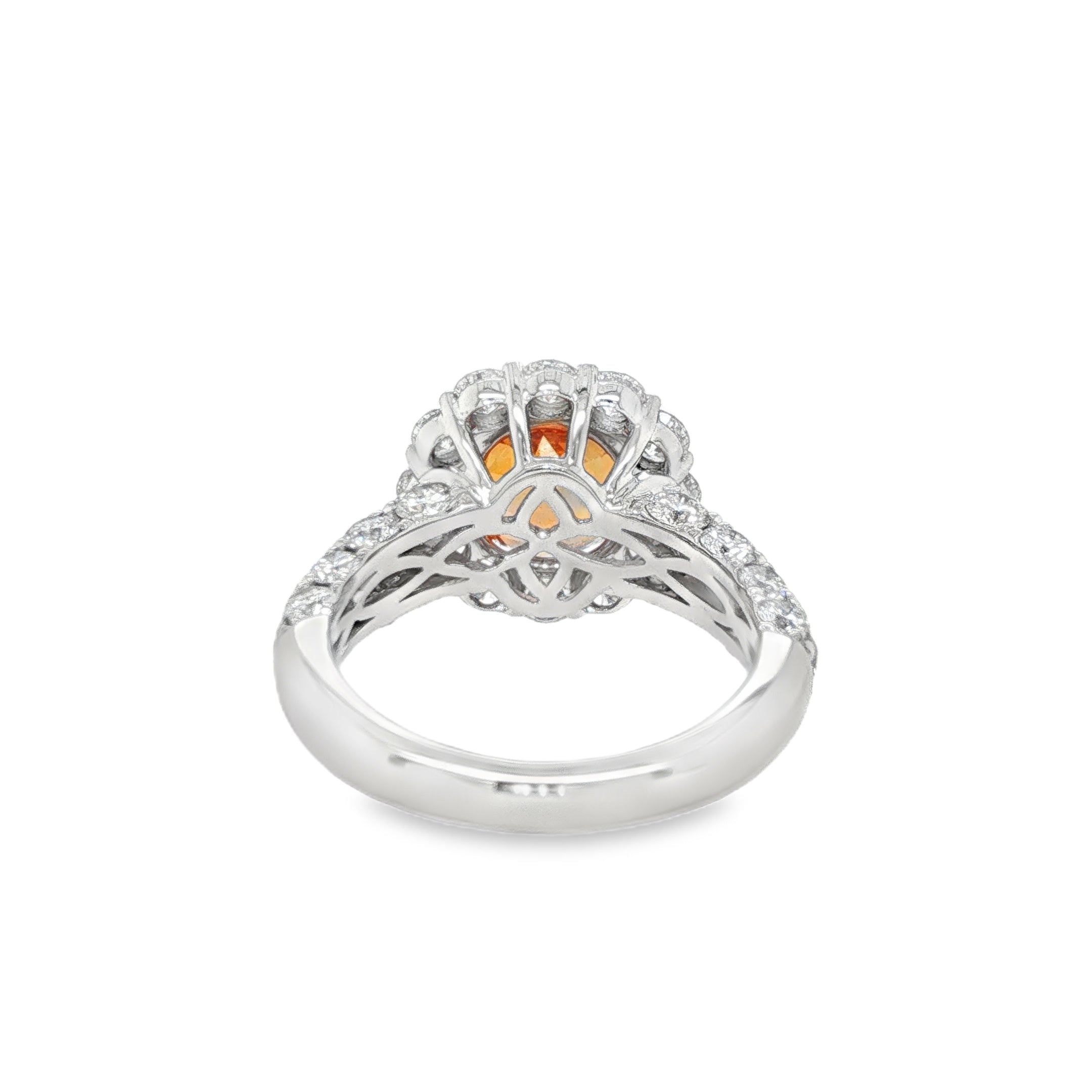 3.44ct Oval Spessartite Diamond Ring