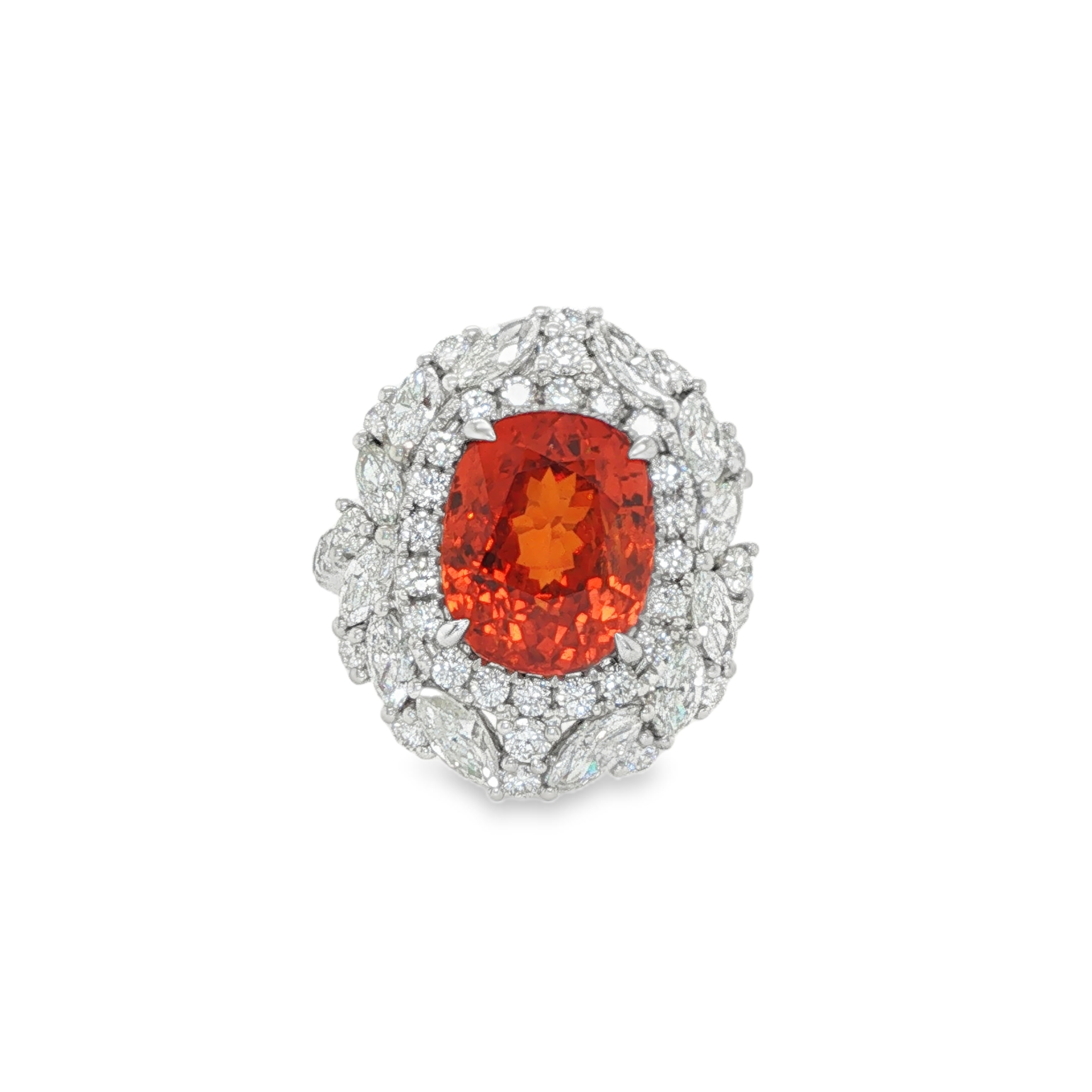 7ct Oval Spessartite Diamond Ring