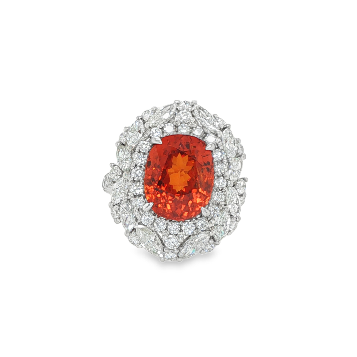 7ct Oval Spessartite Diamond Ring