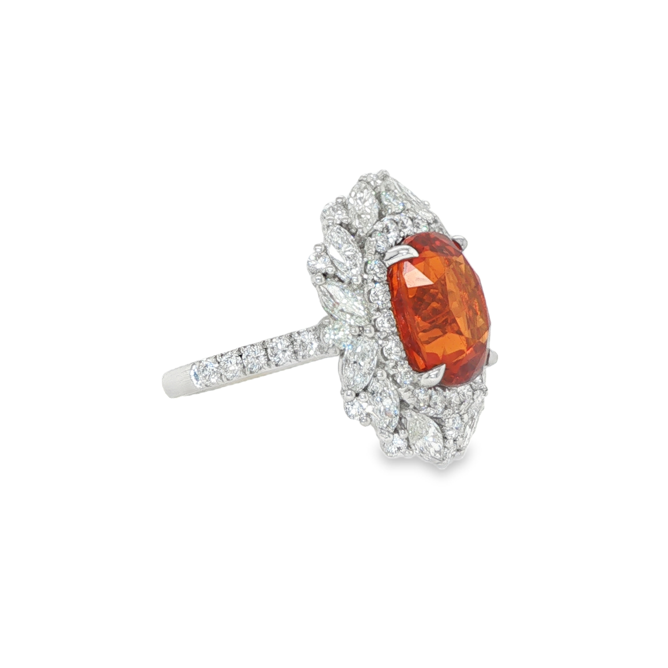 7ct Oval Spessartite Diamond Ring