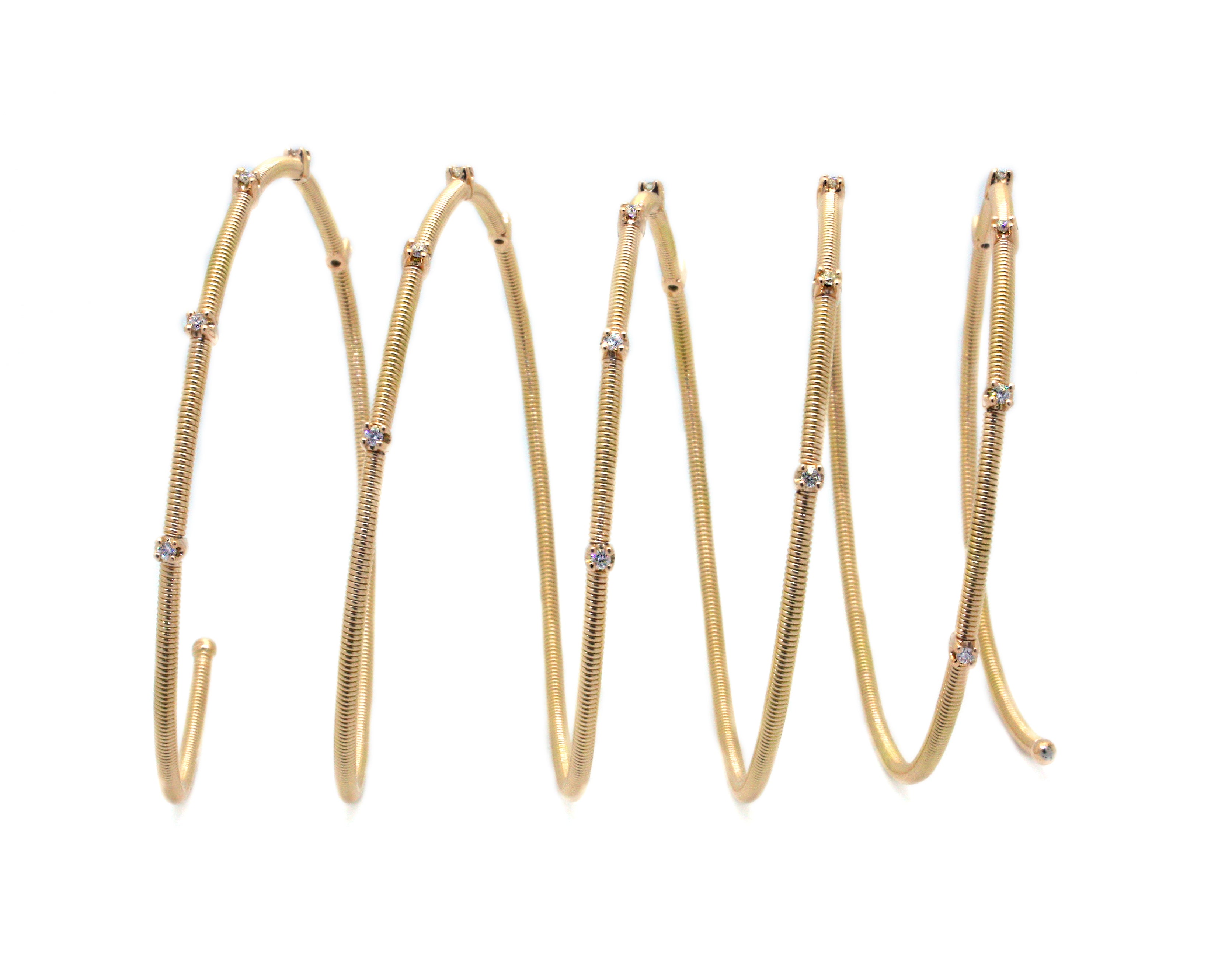 Gold Spiral Hoop Bracelets