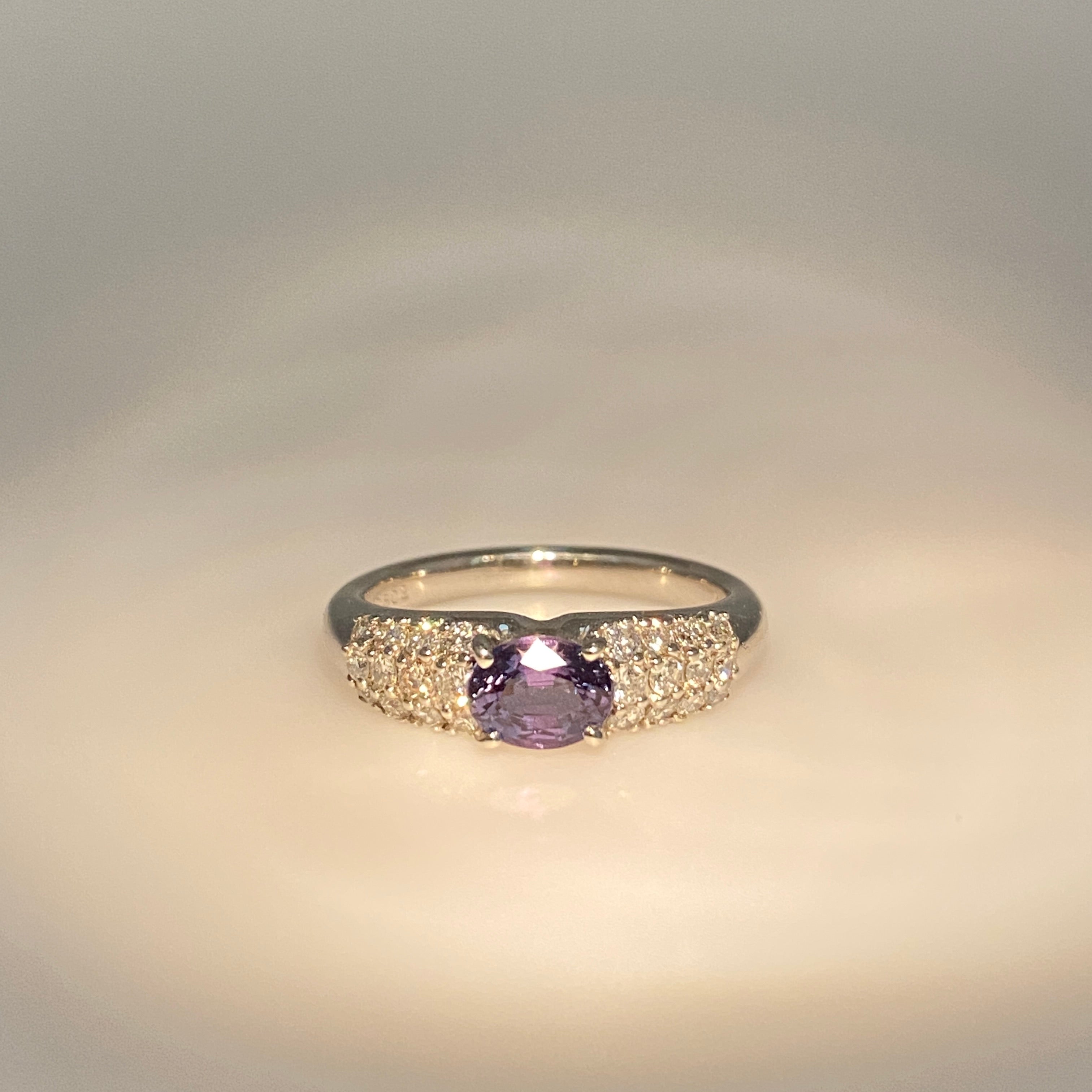 0.80ct Oval Brazil Alexandrite & Diamond Platinum Ring
