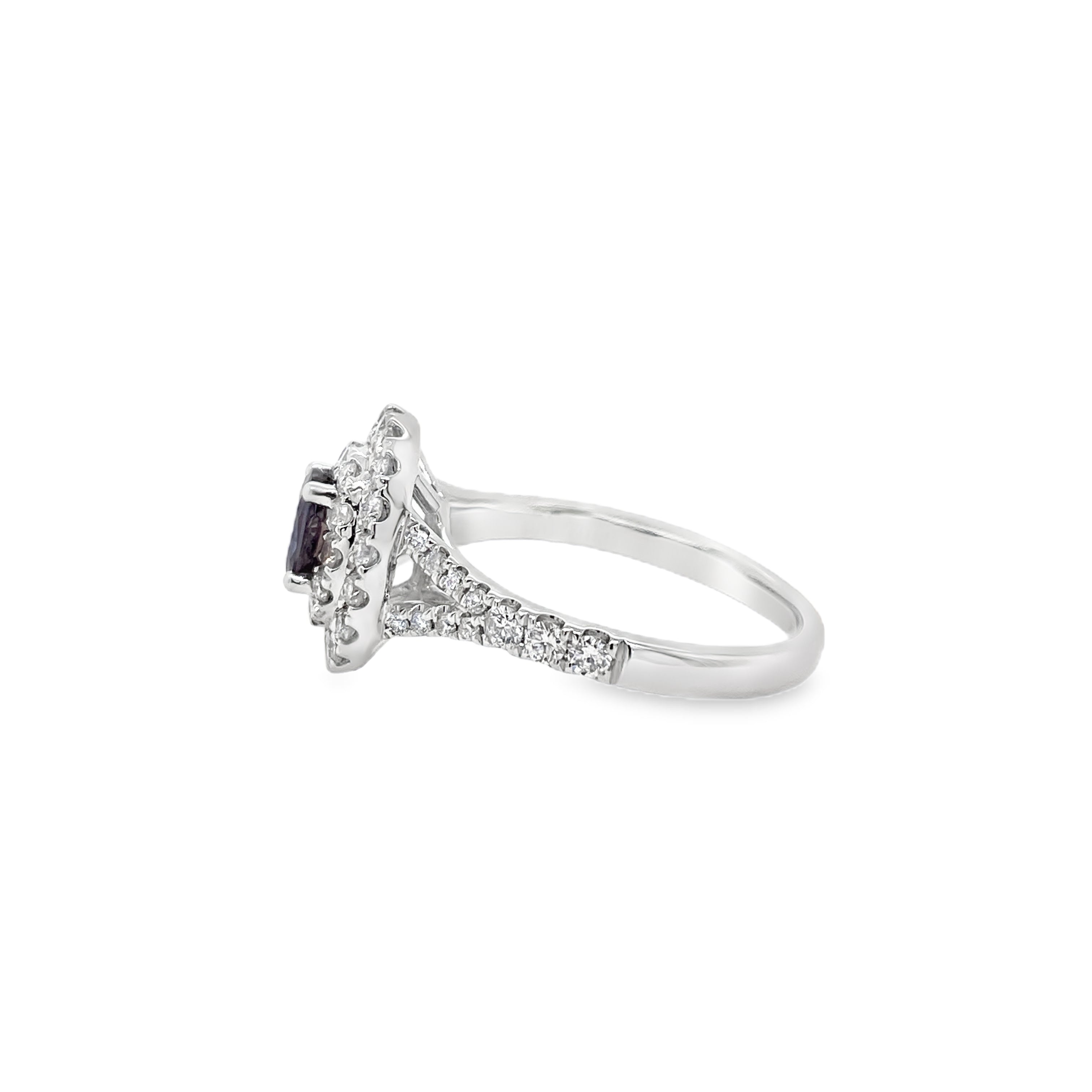 1.00ct Oval Brazil Alexandrite & Diamond Platinum Pendant