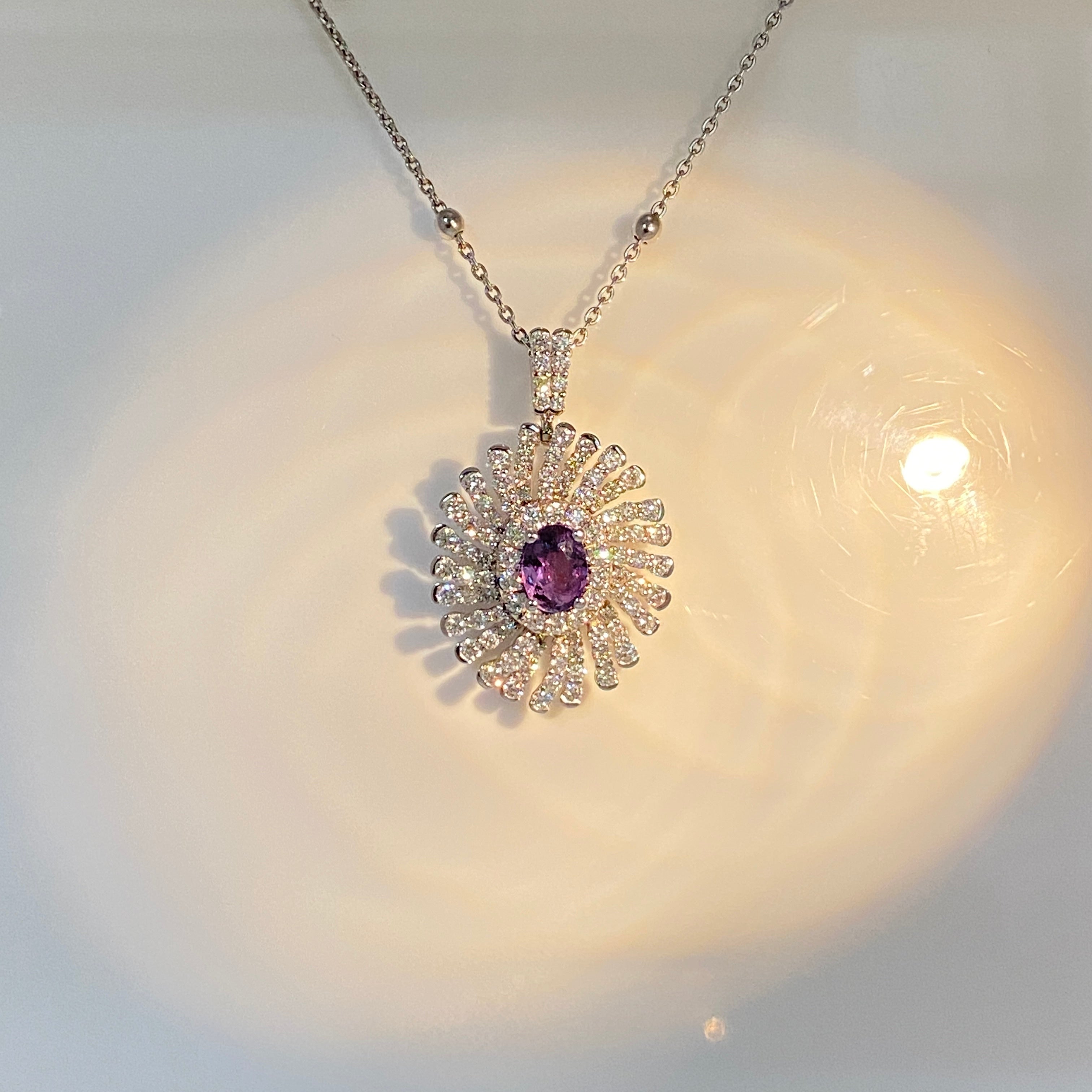 0.50ct Oval Brazil Alexandrite & Diamond Pendant