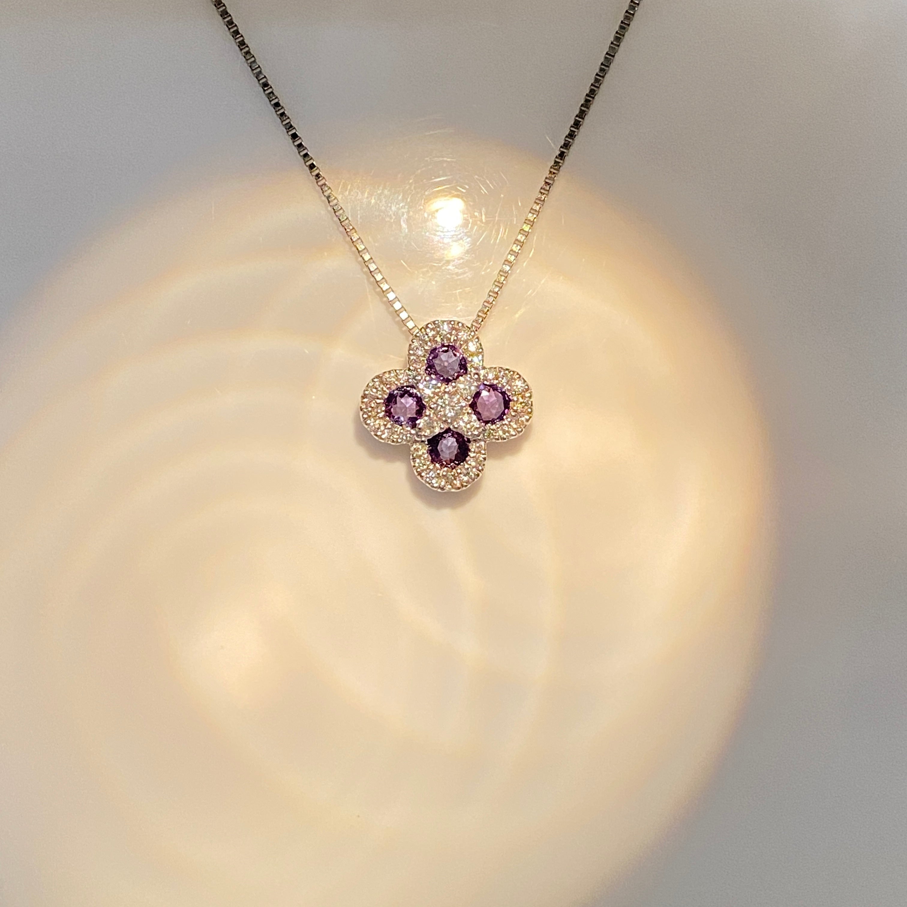 0.46ct Round Alexandrite (3mm) & Diamond Platinum Pendant