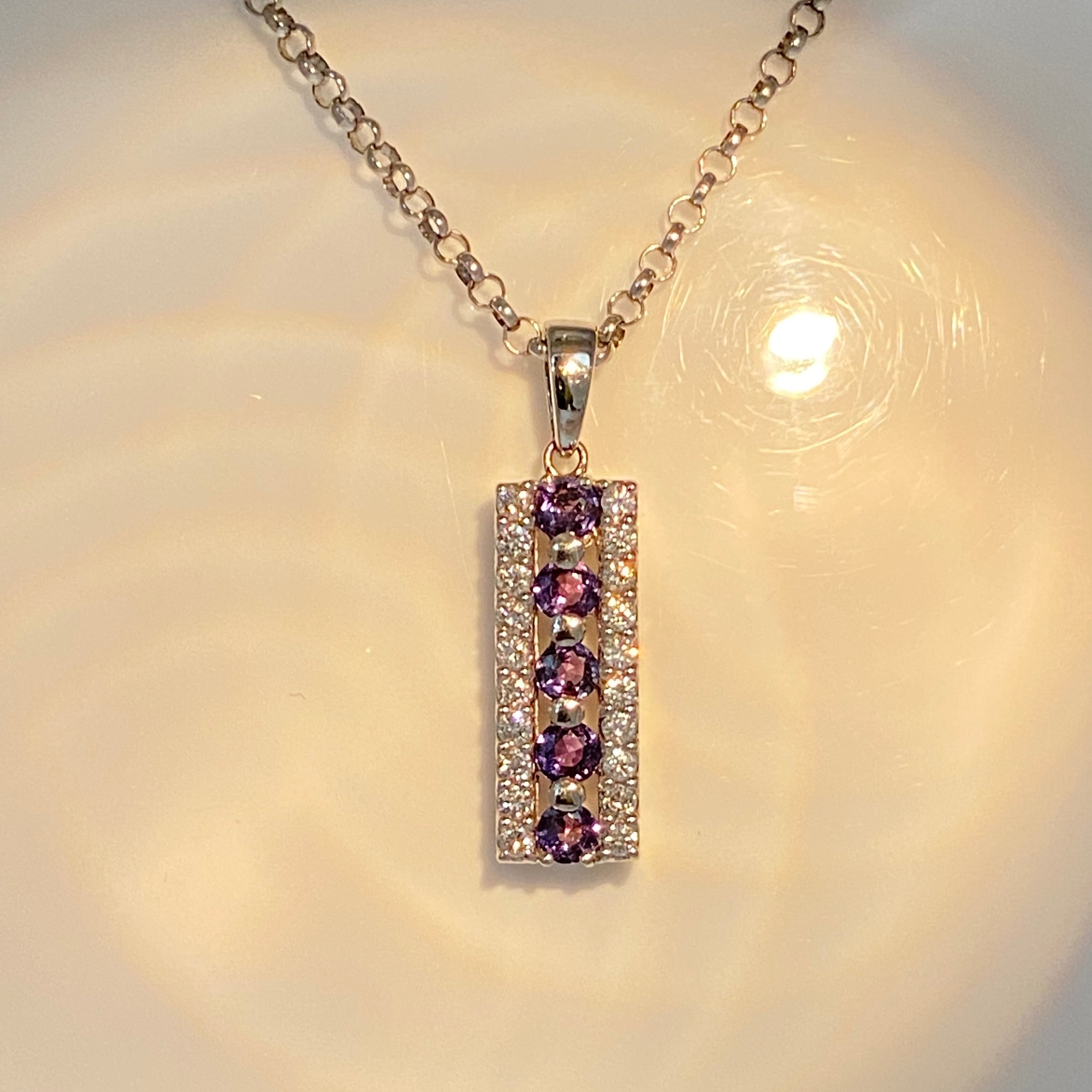 0.41ct Round Alexandrite & Diamond Platinum Pendant