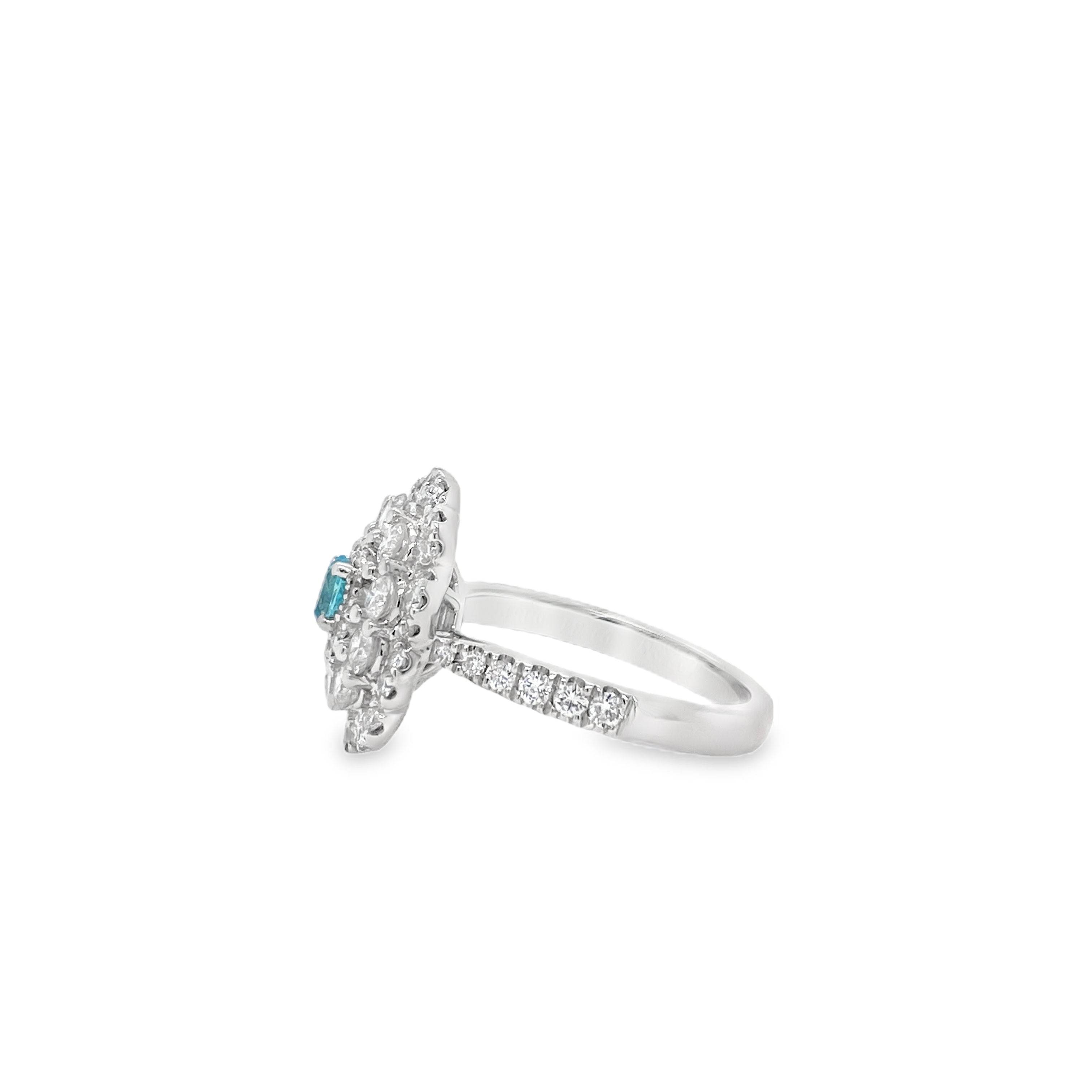 0.154ct Oval Paraiba Tourmaline & Diamond Platinum Ring - Candid Japan