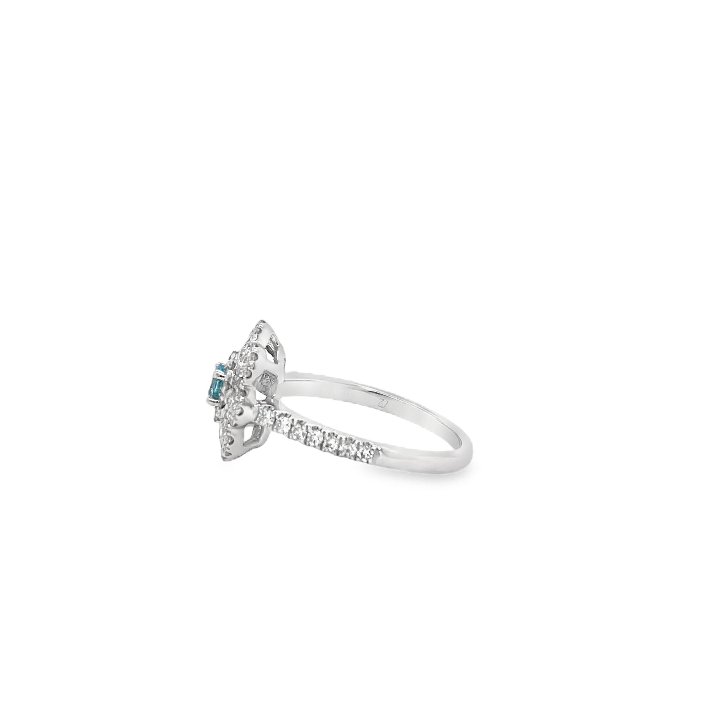 0.106ct Oval Paraiba Tourmaline & Diamond Platinum Ring - Candid Japan