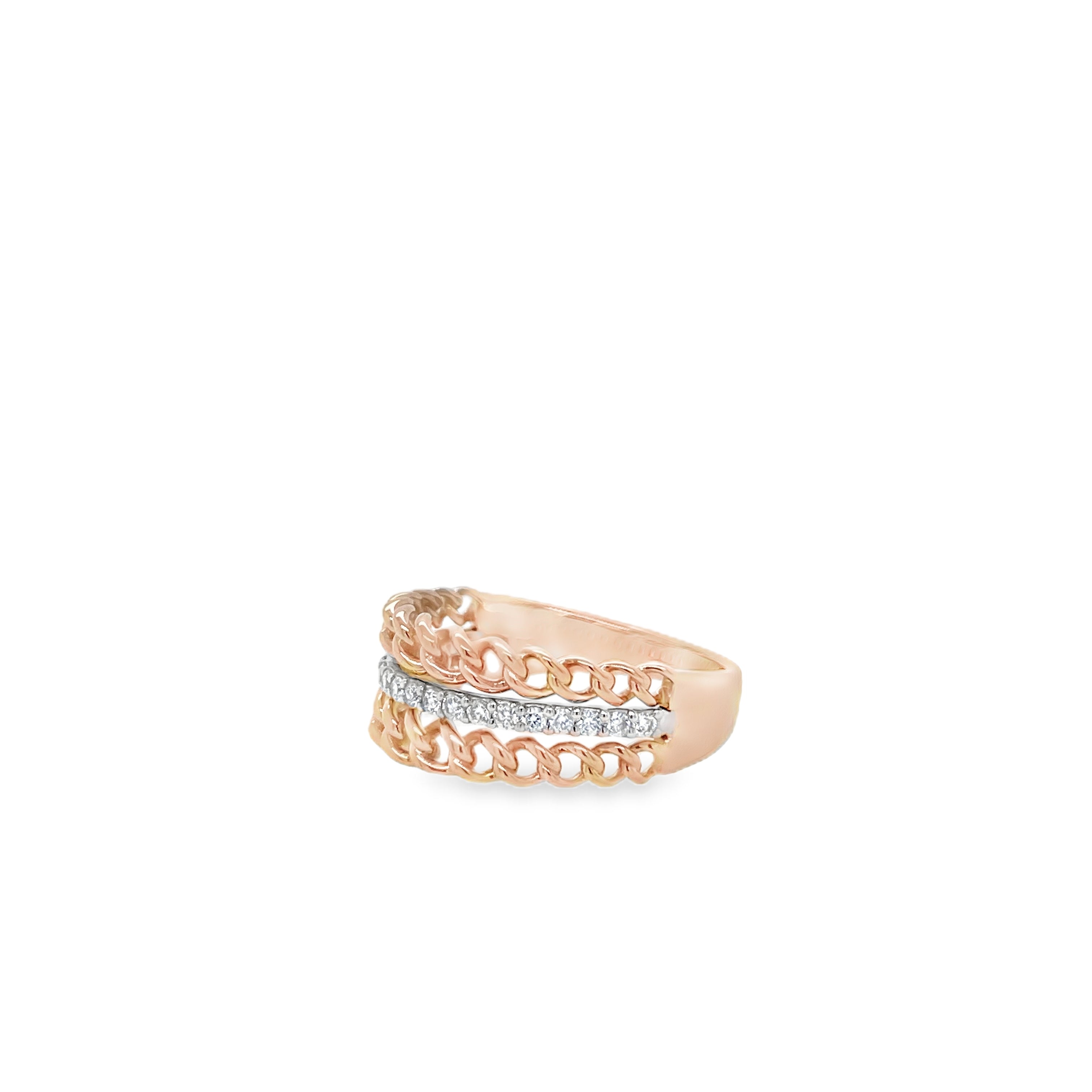 Chain Link Diamond Band Ring