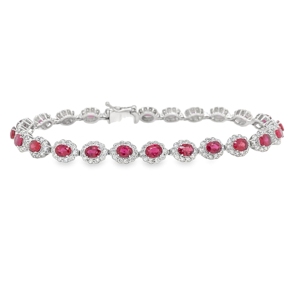 Oval Ruby & Diamond Bracelet