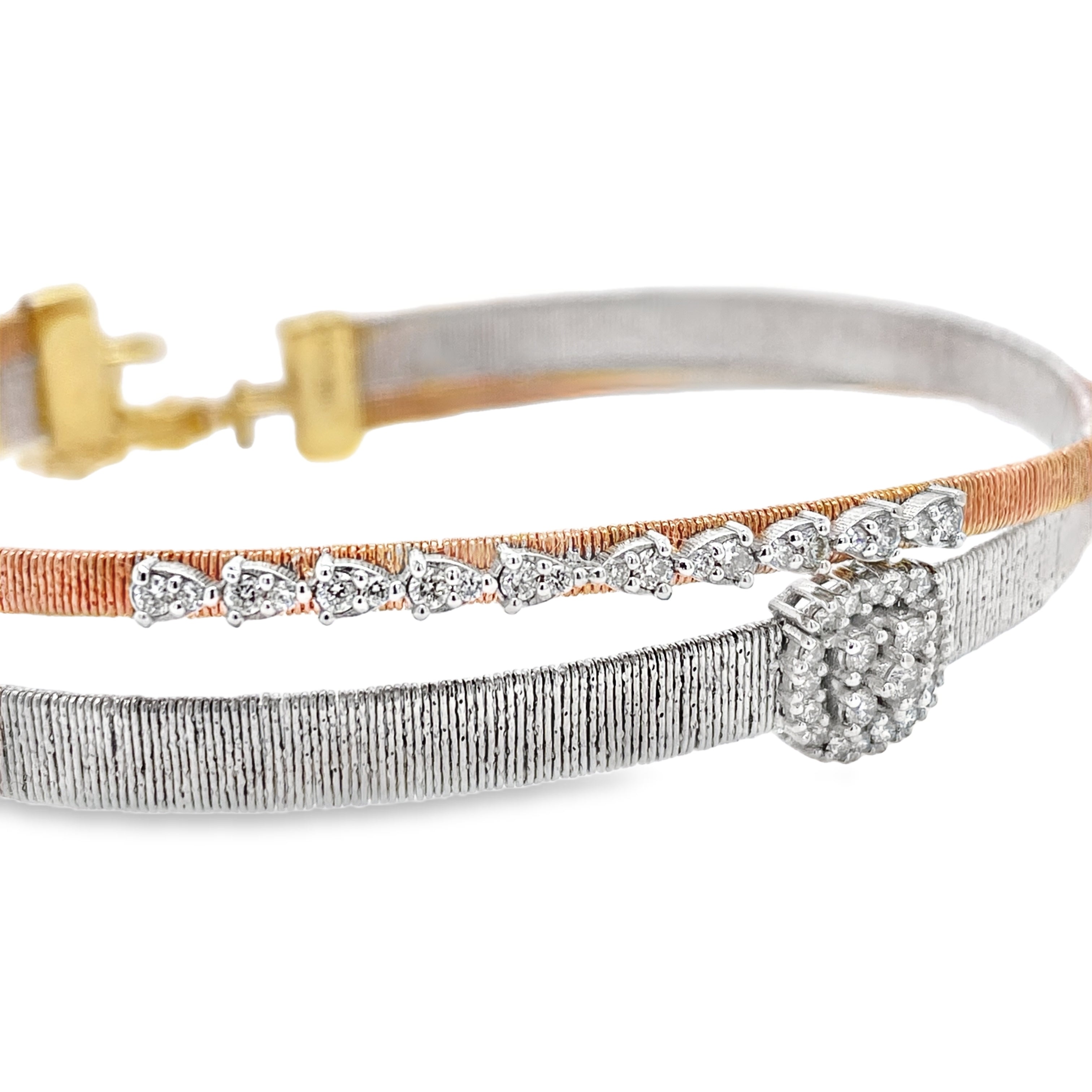 Flexible Diamond Brushed Metal Bangle