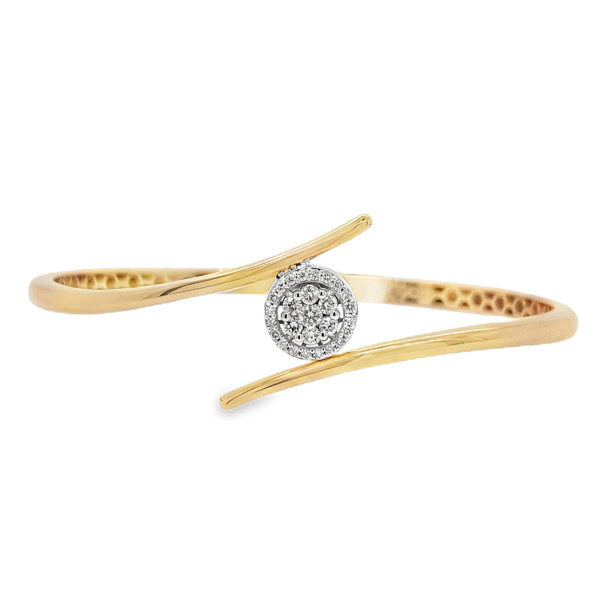 Flexible Diamond Bangle with Central Round Diamond