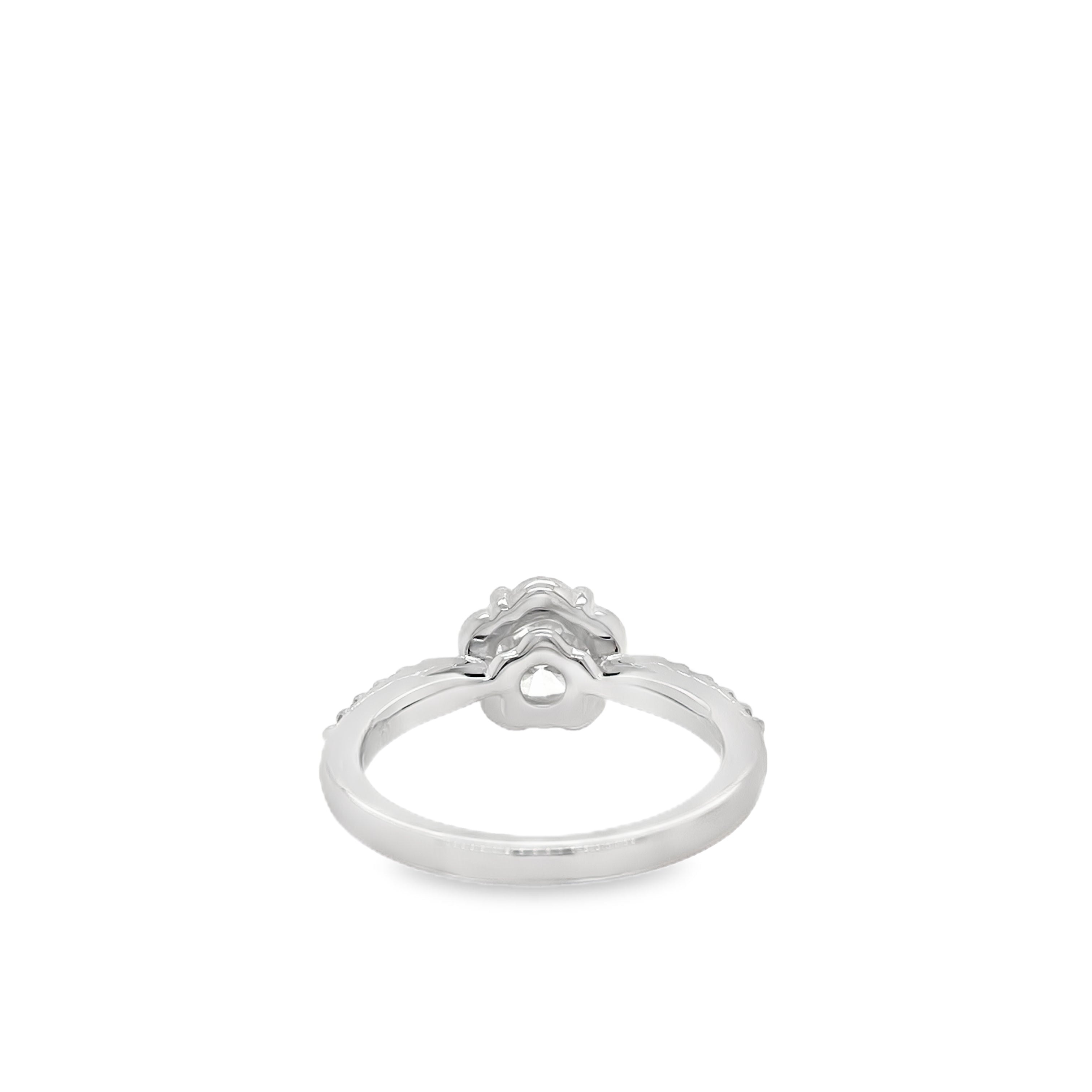 1.1ct Round Diamond Flower Halo Ring