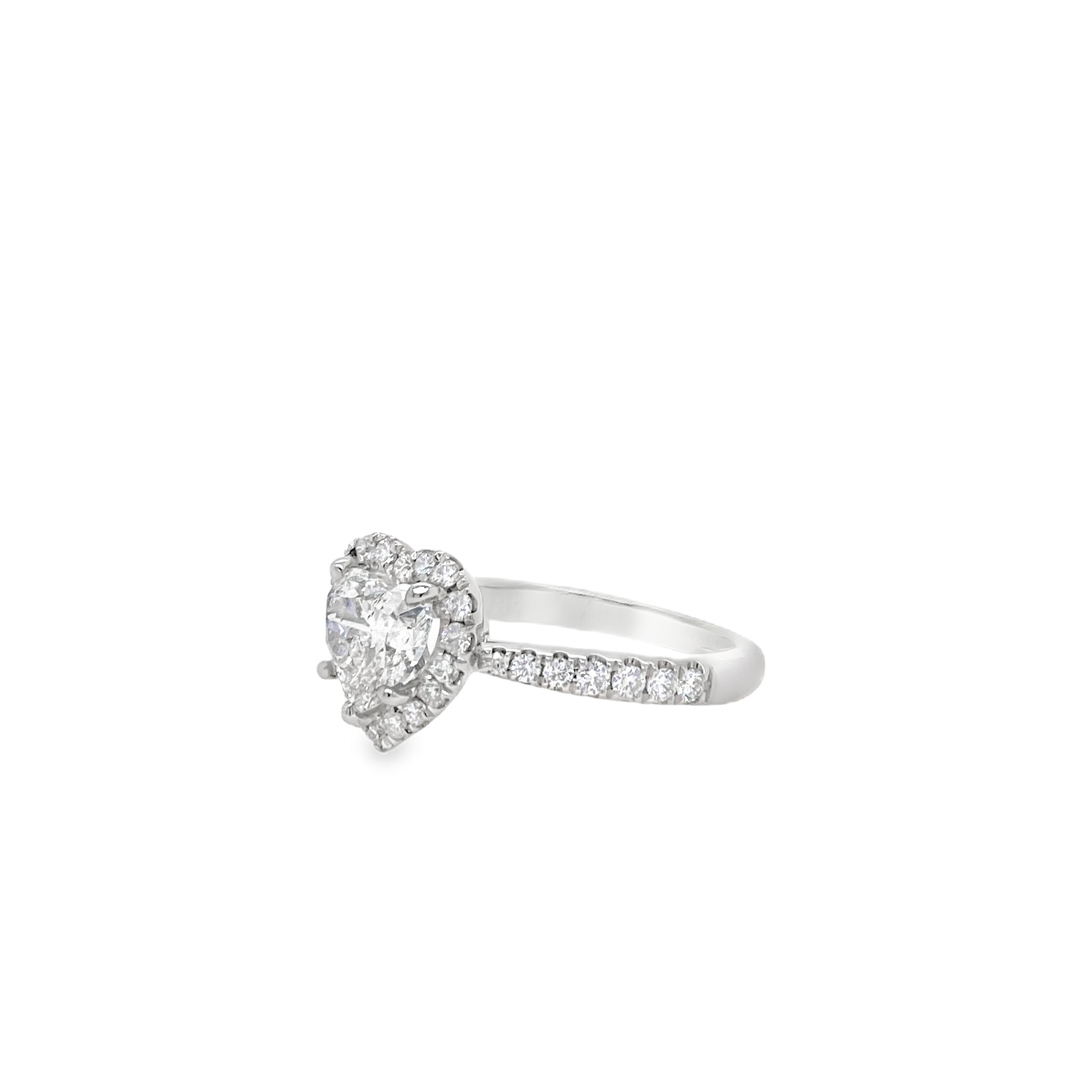 1.14ct Heart-Shaped Diamond Halo Ring