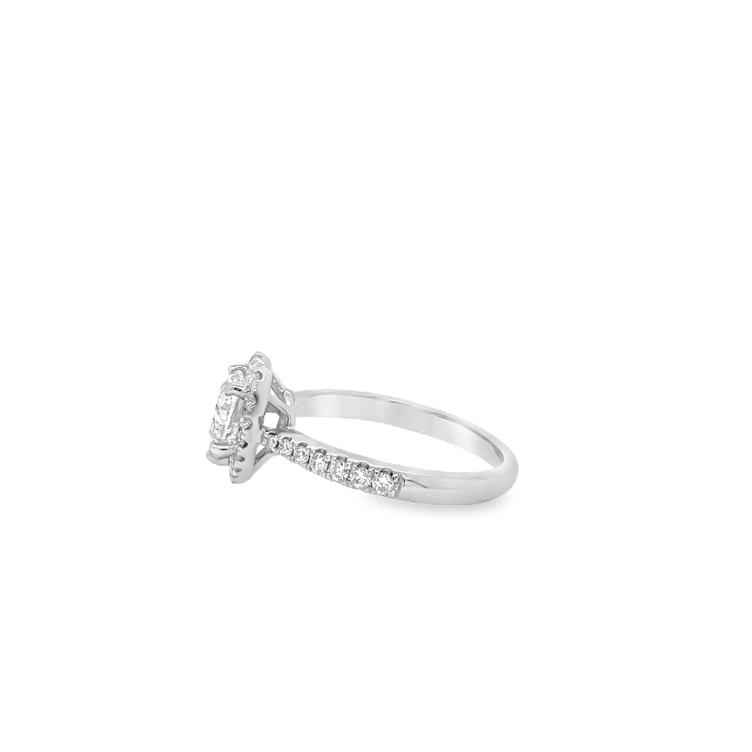 1.14ct Heart-Shaped Diamond Halo Ring