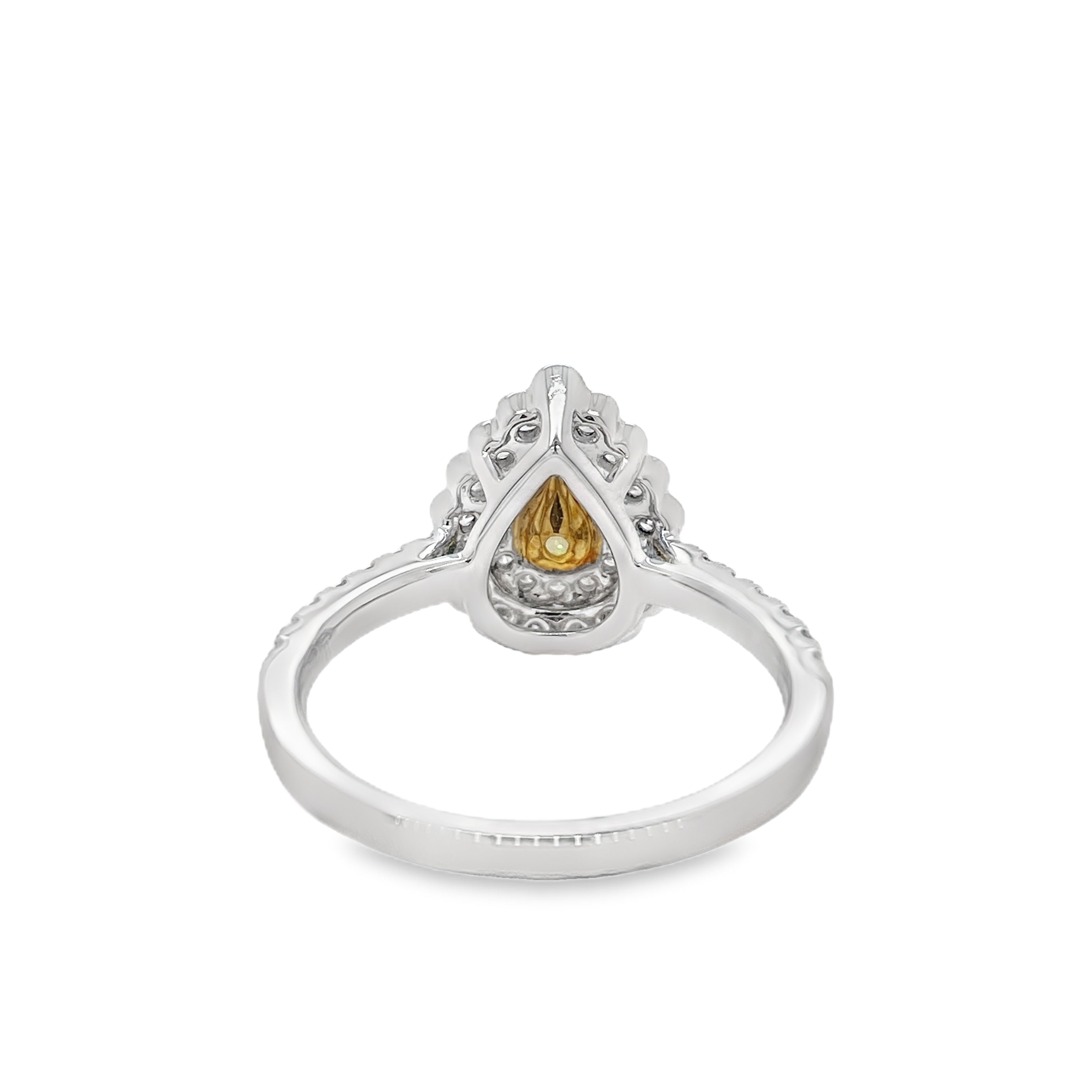 Fancy Intense Yellow Pear Diamond Ring